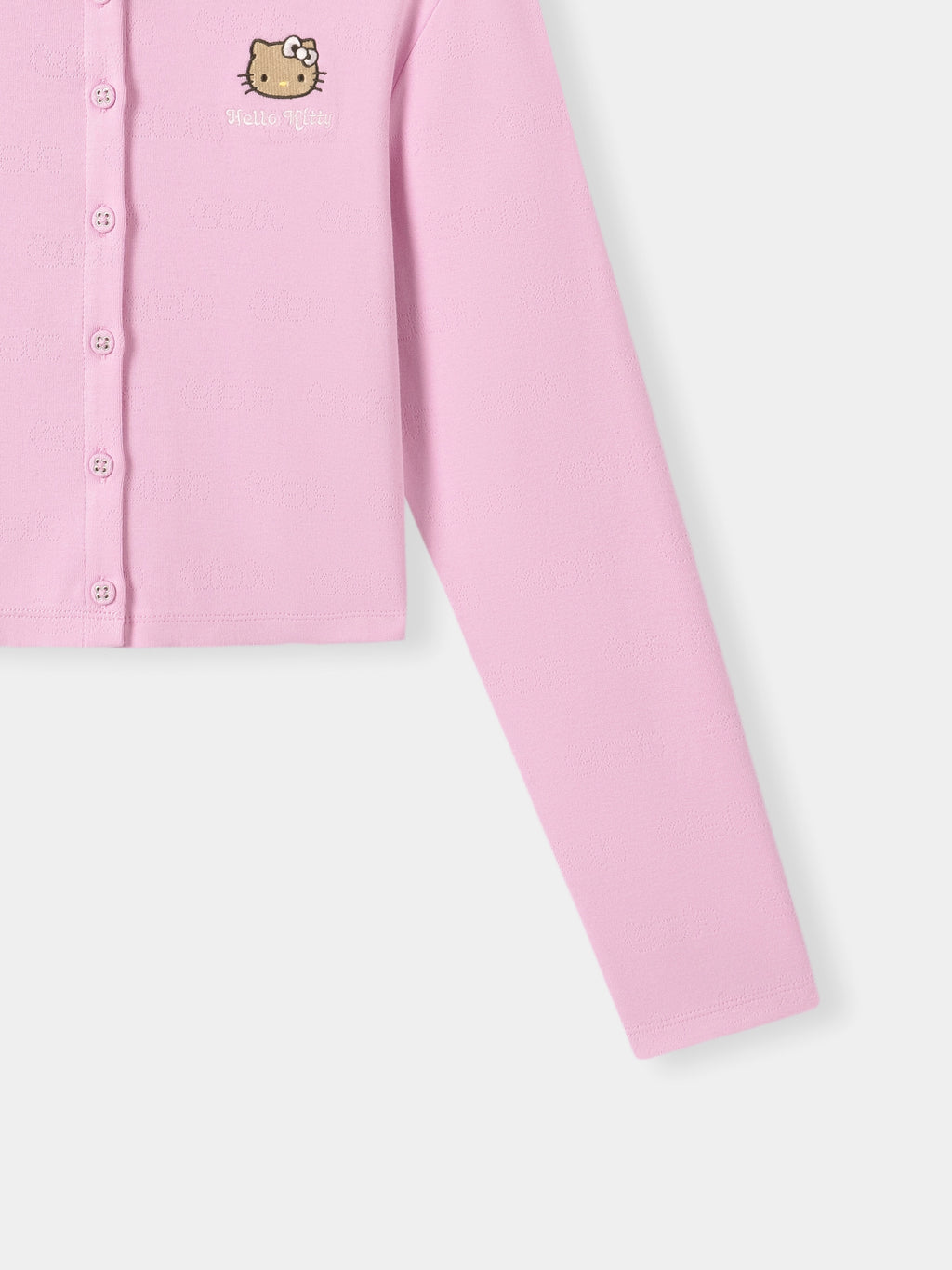 "Hello Kitty" Jersey Rib Jacquard Cardigan – Rapsberry