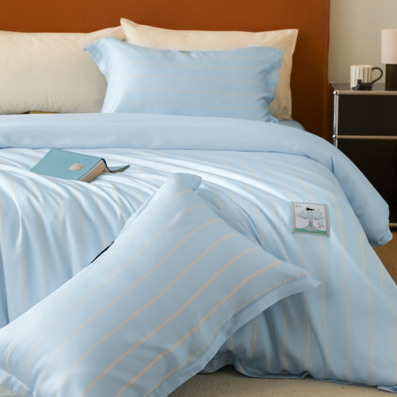 "Urban Jungle" Black Panther Tencel Bedding Set – Water Blue