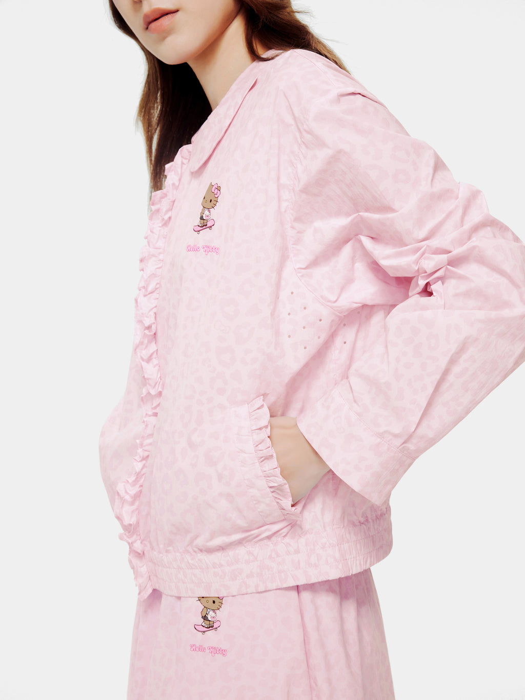 "Hello Kitty" Sun-Protective Outdoor Jacket – Pink Leopard