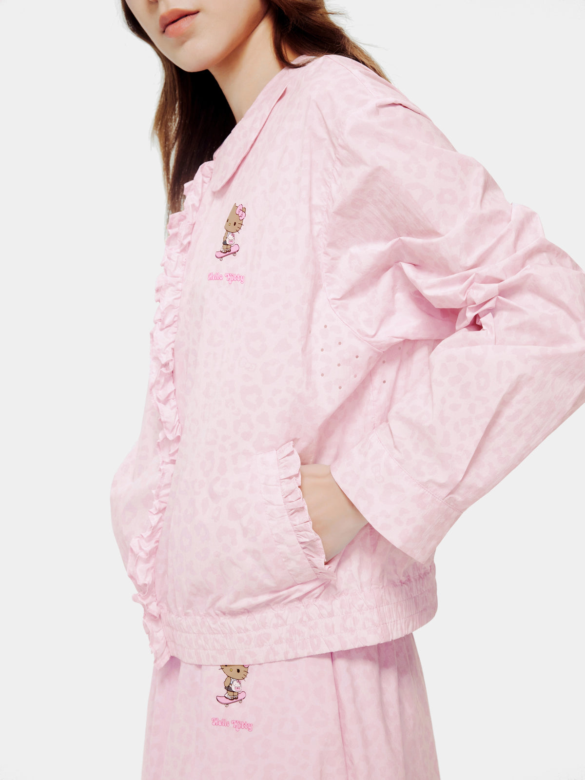 "Hello Kitty" Sun-Protective Outdoor Jacket – Pink Leopard