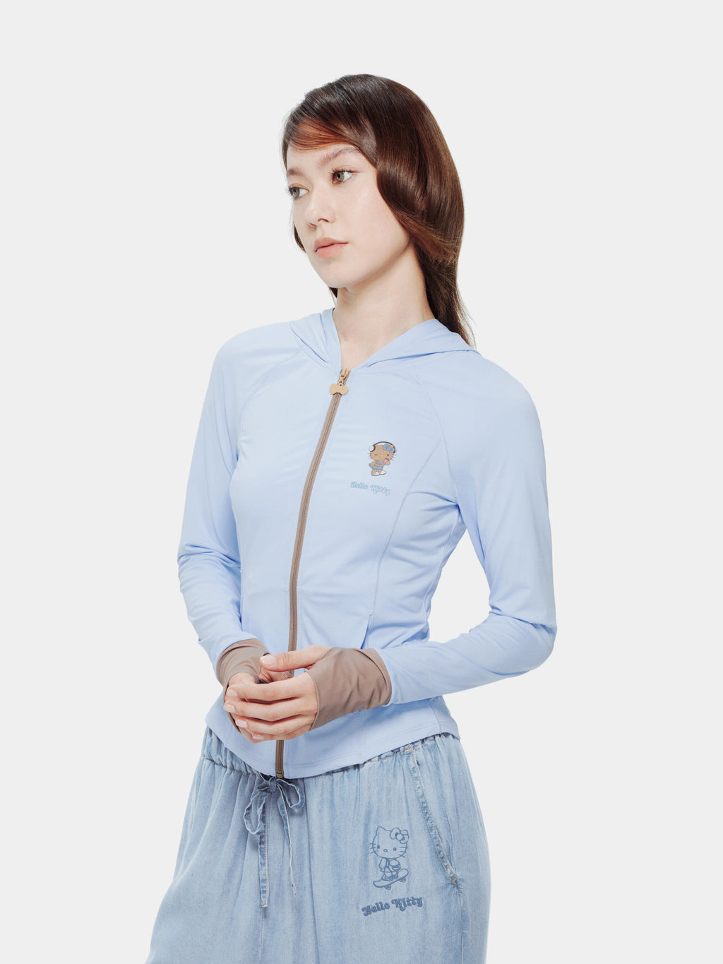 เสื้อแจ็กเก็ตกันแดดสำหรับกลางแจ้ง "Hello Kitty" – สีน้ำเงินวินเทจ