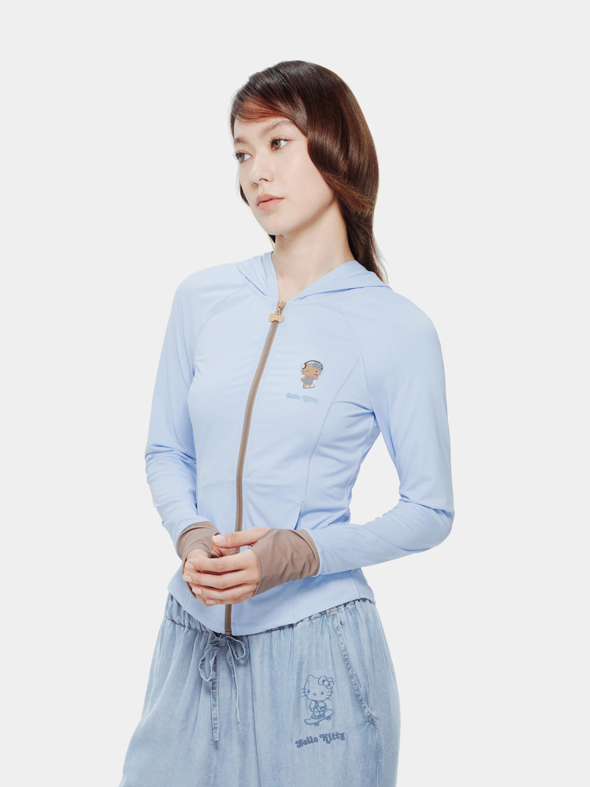 เสื้อแจ็กเก็ตกันแดดสำหรับกลางแจ้ง "Hello Kitty" – สีน้ำเงินวินเทจ