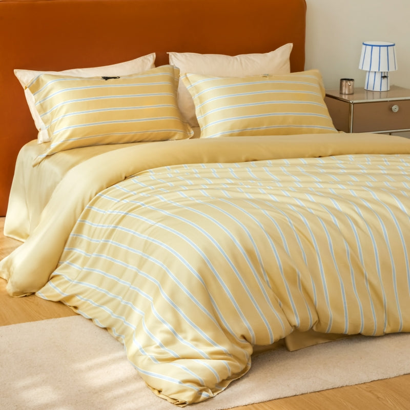 "Urban Jungle" Black panther Tencel Bedding Set – Dandelion Yellow