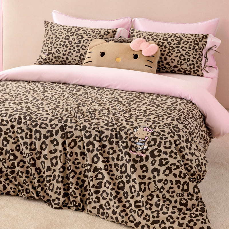 "Hello Kitty" Cotton Sateen Bedding Set – Leopard