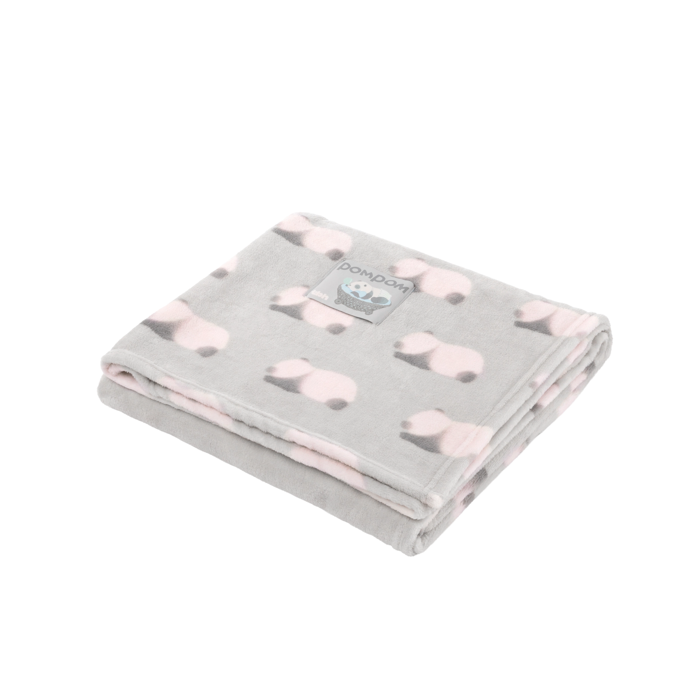 "Panda PomPom" Cushion & Flannel Throw sets SleepyPOM