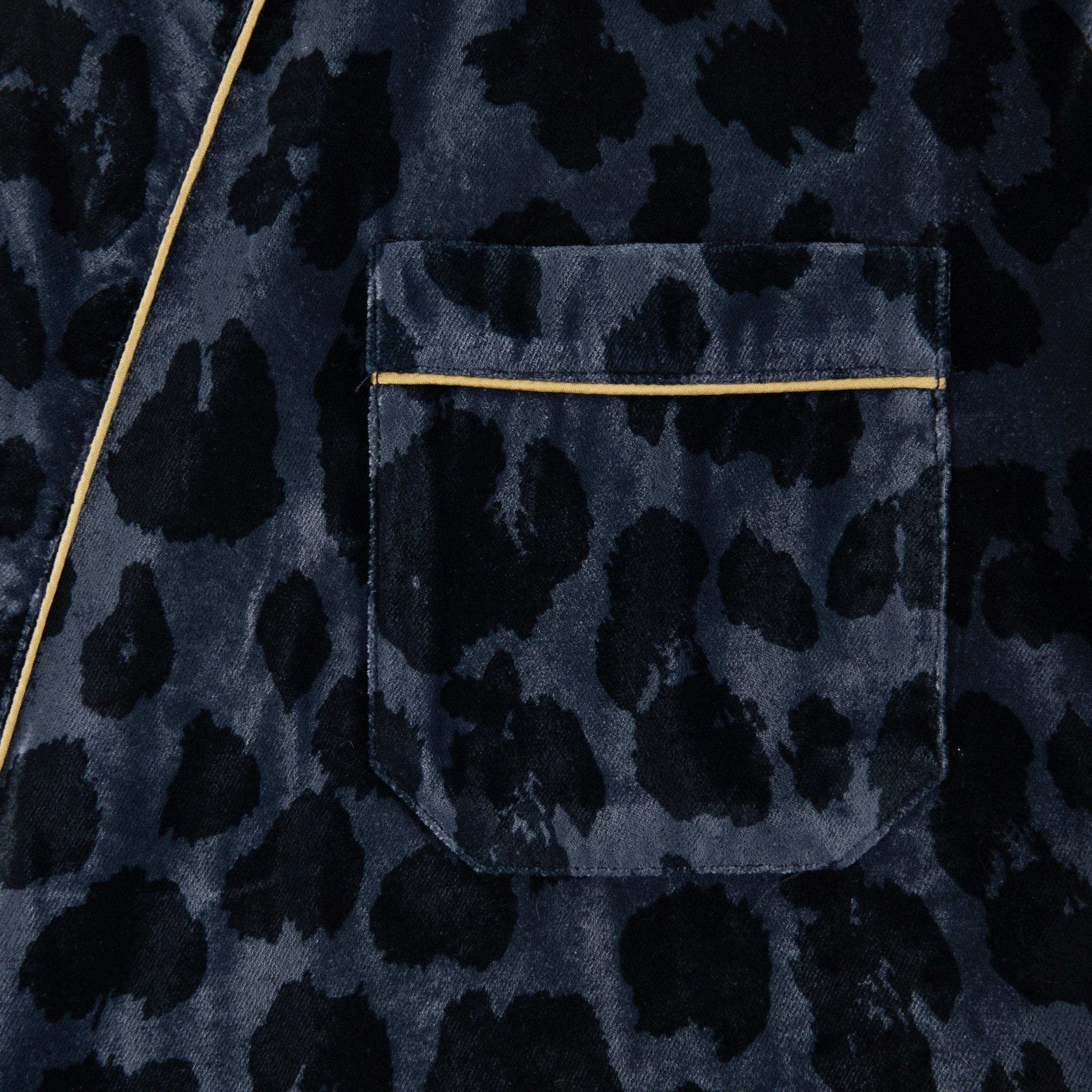 "Urban Jungle" Velvert Robe Blue Leopard Print