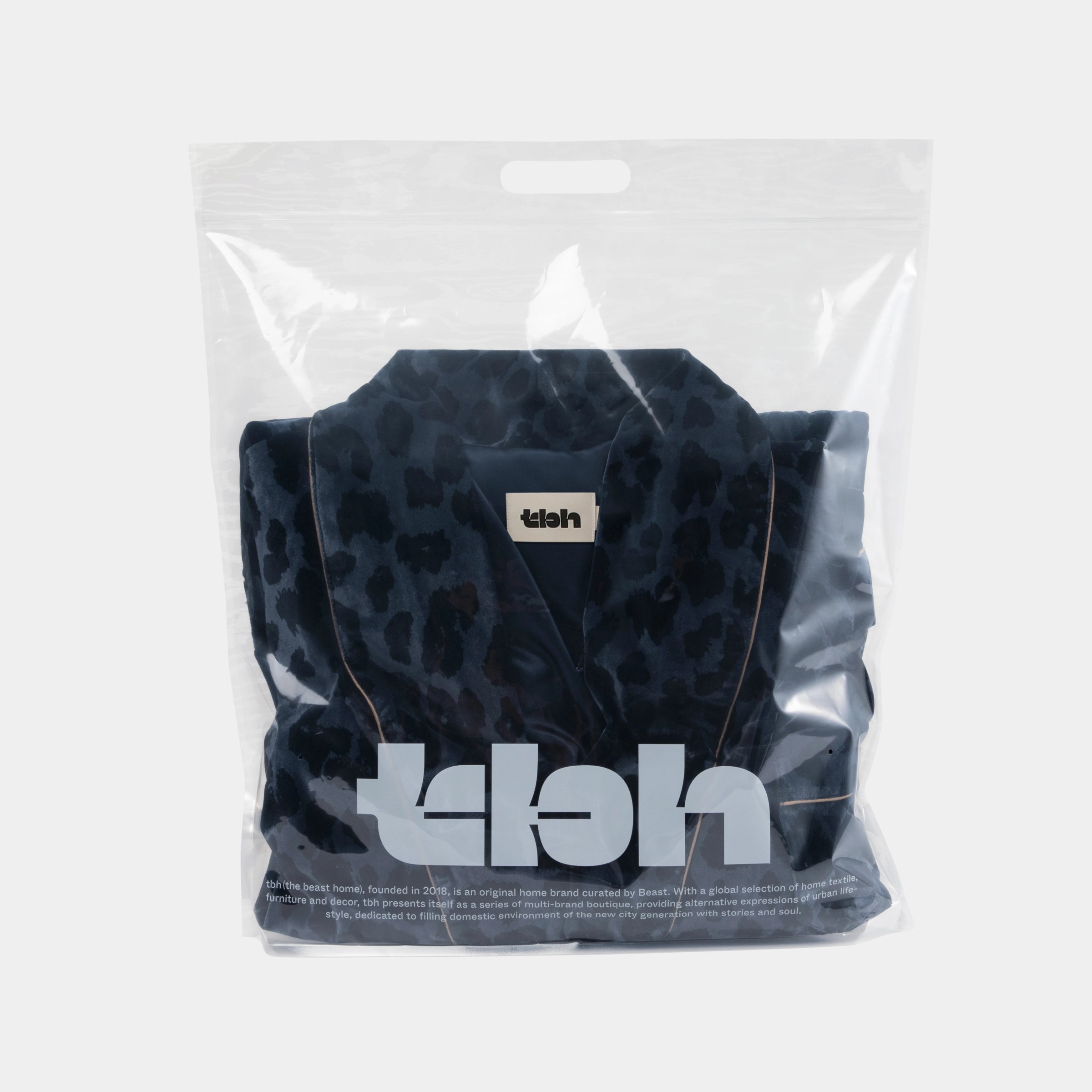 "Urban Jungle" Velvert Robe Blue Leopard Print