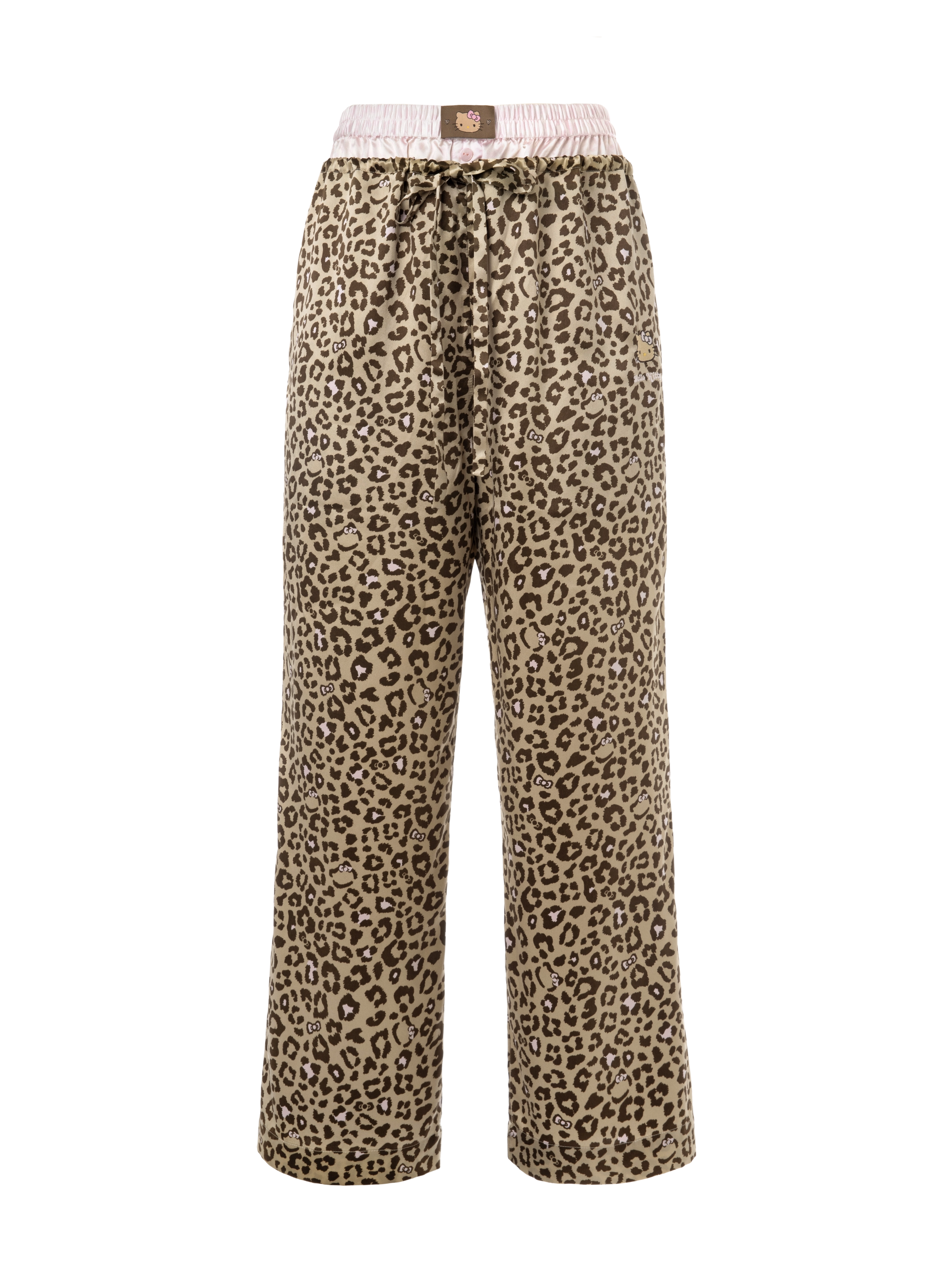 "Hello Kitty" Premium Heavy Mulberry Silk Loungewear Set – Leopard