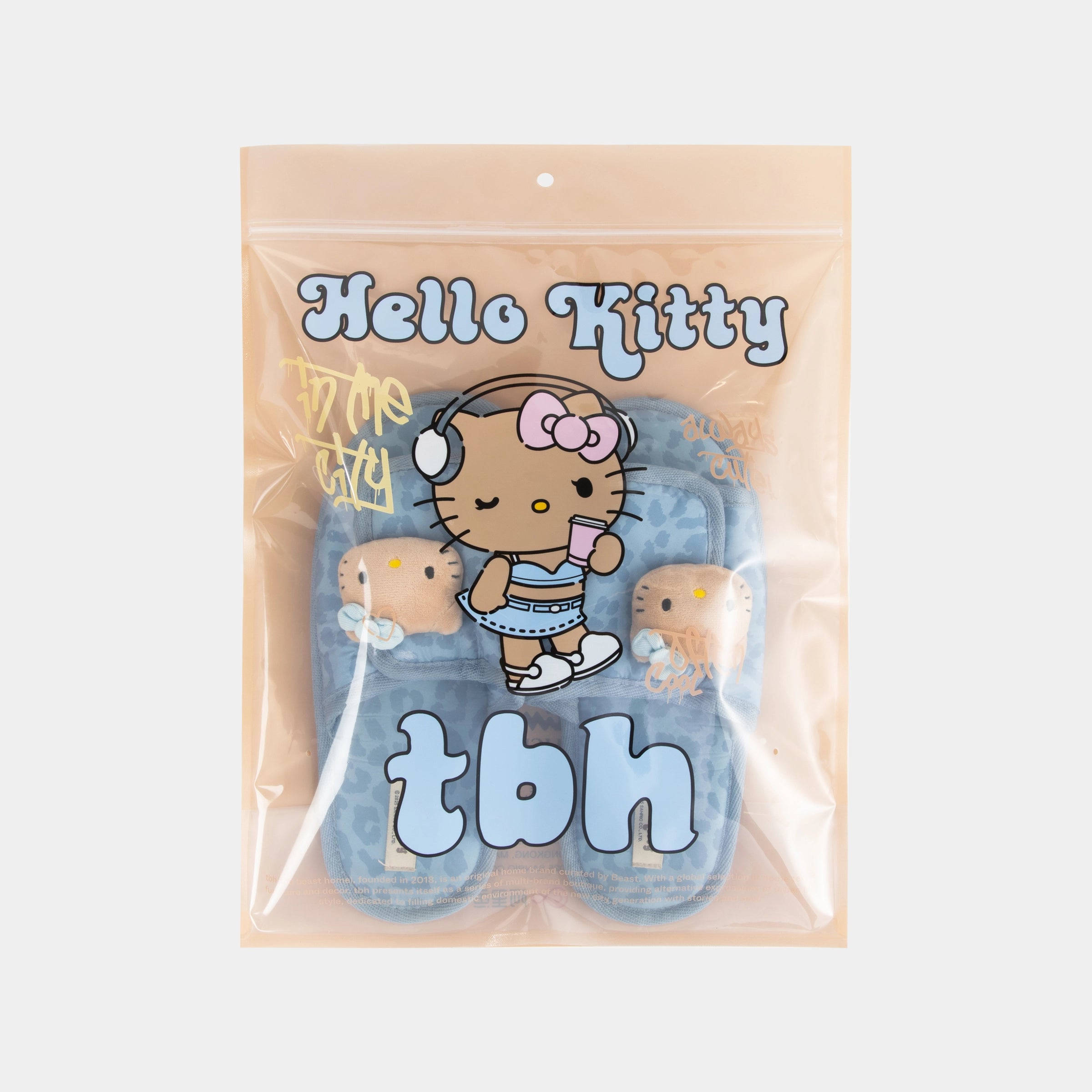 "Hello Kitty" GildeFold Slippers Denim Leopard