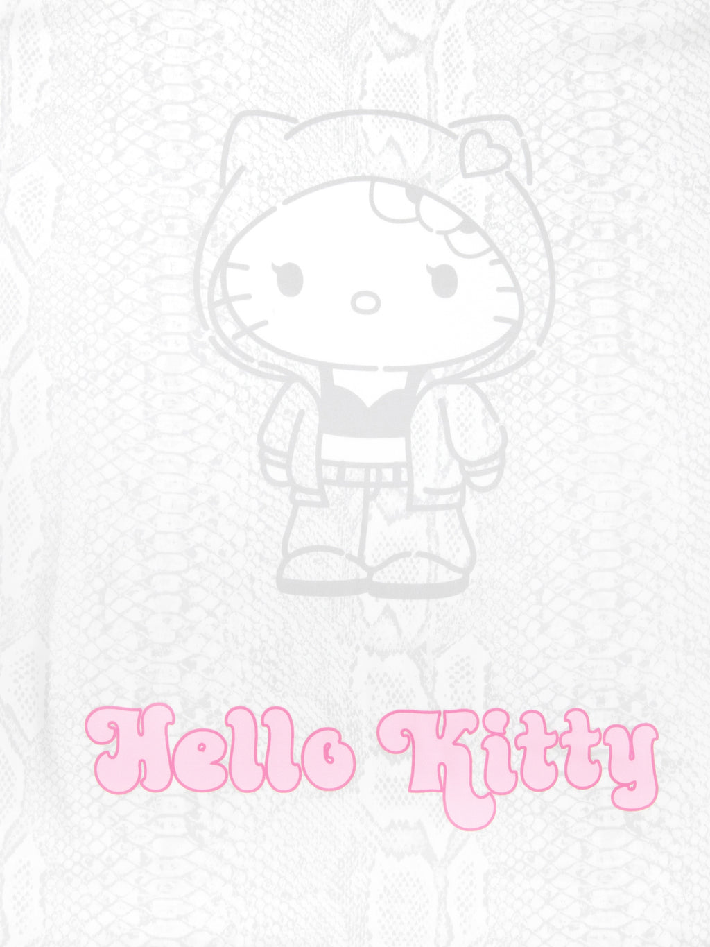 "Hello Kitty" Satin Hoodie Dressing Gown Set – Snake Print