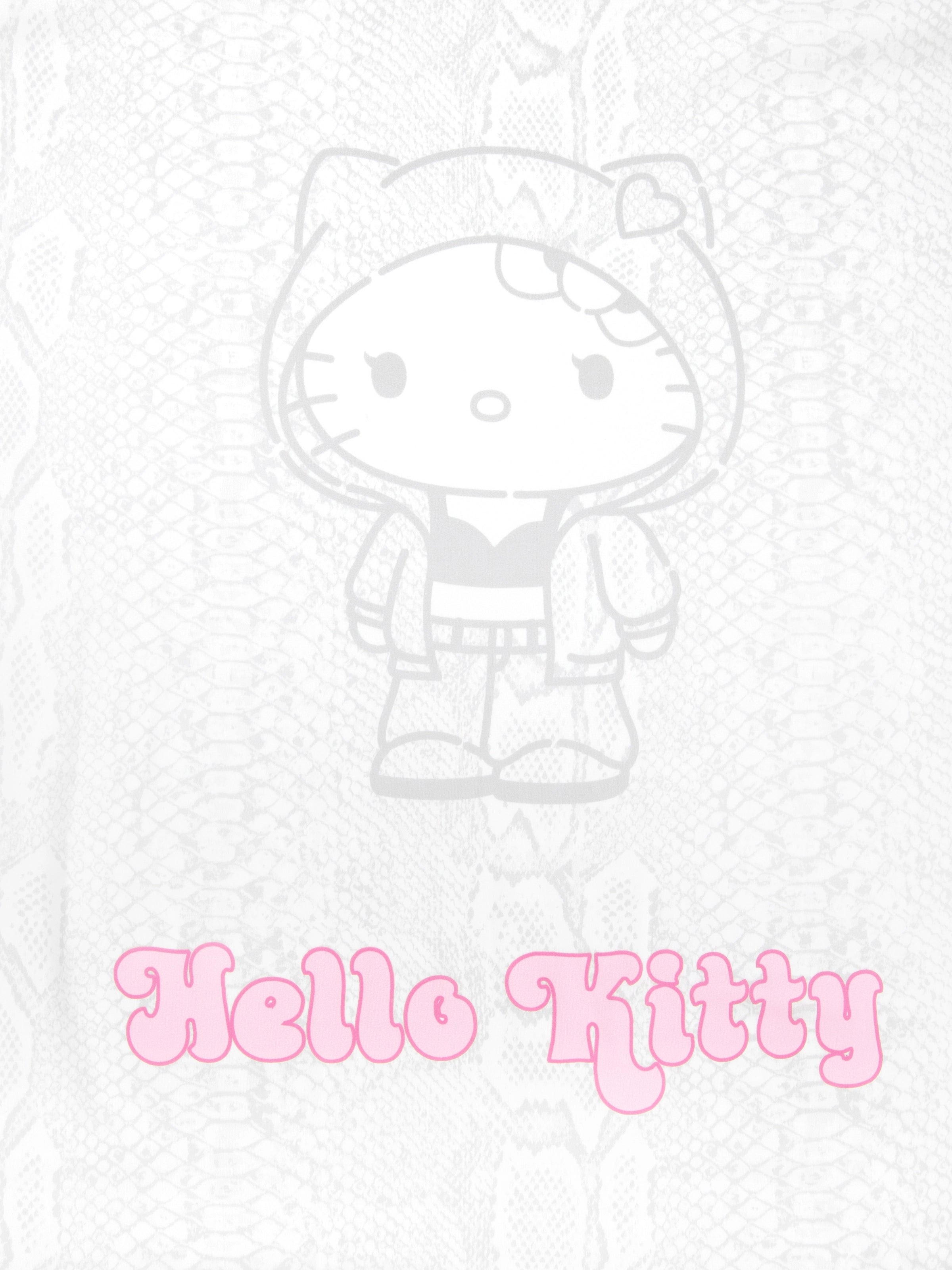 "Hello Kitty" Satin Hoodie Dressing Gowns Snake Print