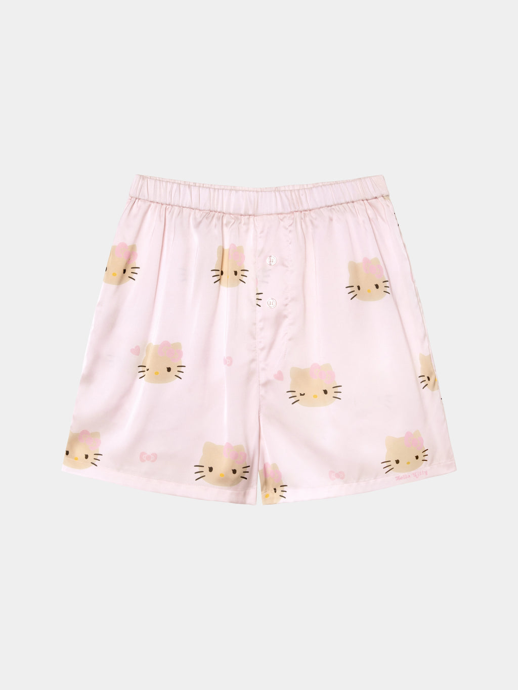 "Hello Kitty" Satin Spaghetti Strap Top and Shorts Pajama Set – Y2k Pink