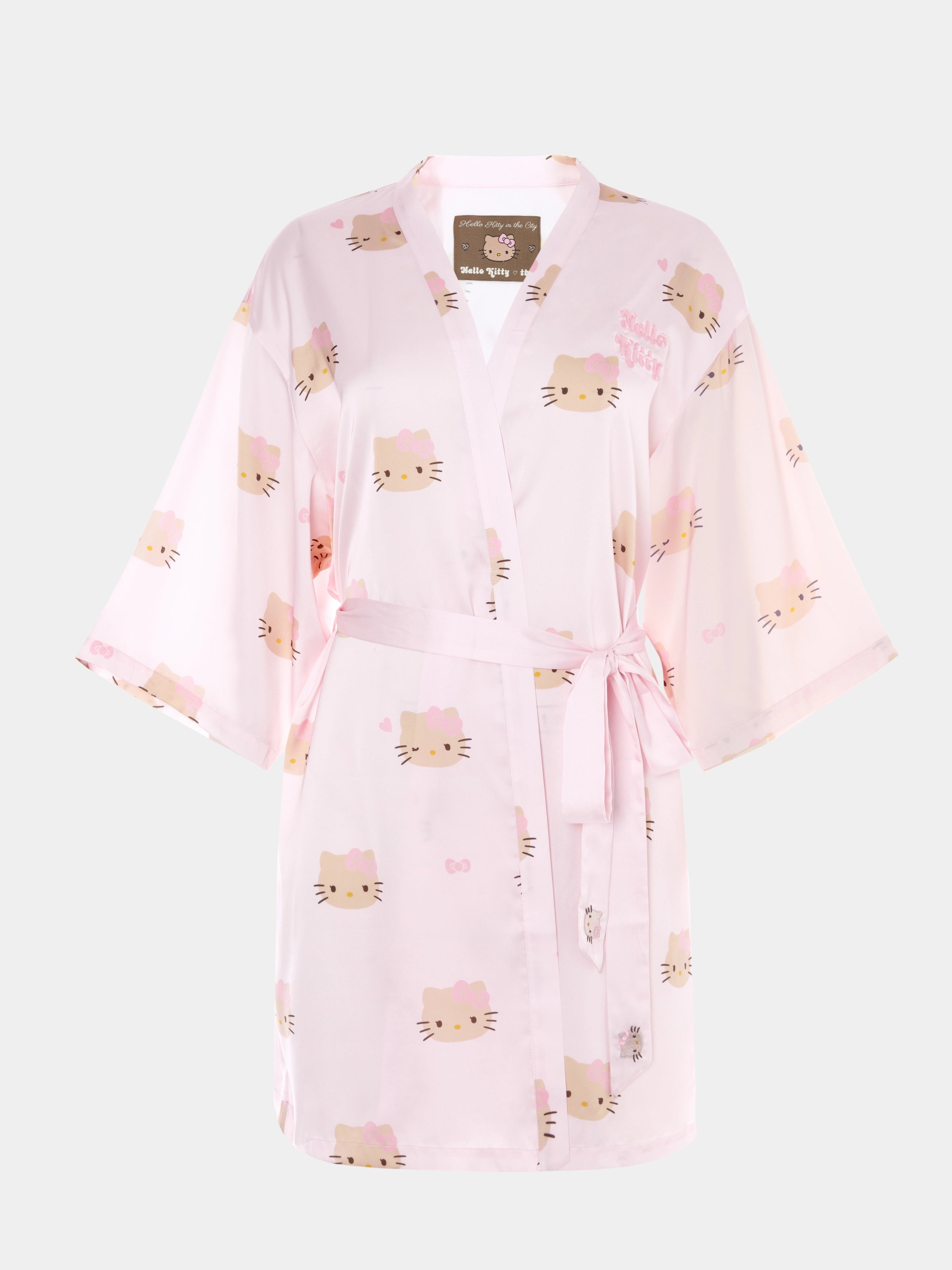 "Hello Kitty" Satin Dressing Gowns Y2k Pink