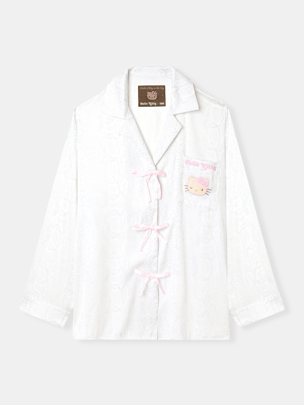 "Hello Kitty" Satin Loungewear Set – Snake Print