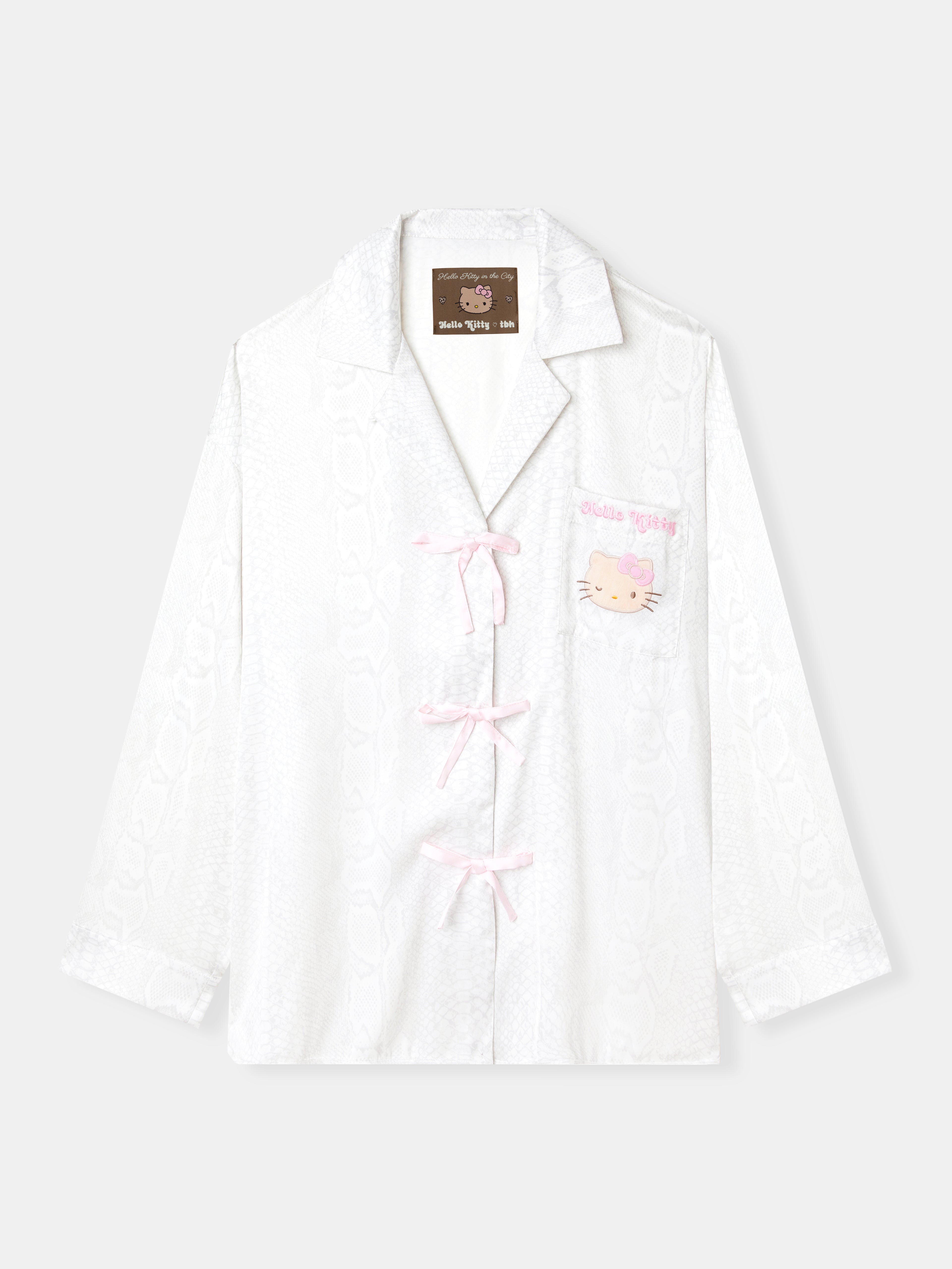 "Hello Kitty" Satin Loungewear Set Snake Print