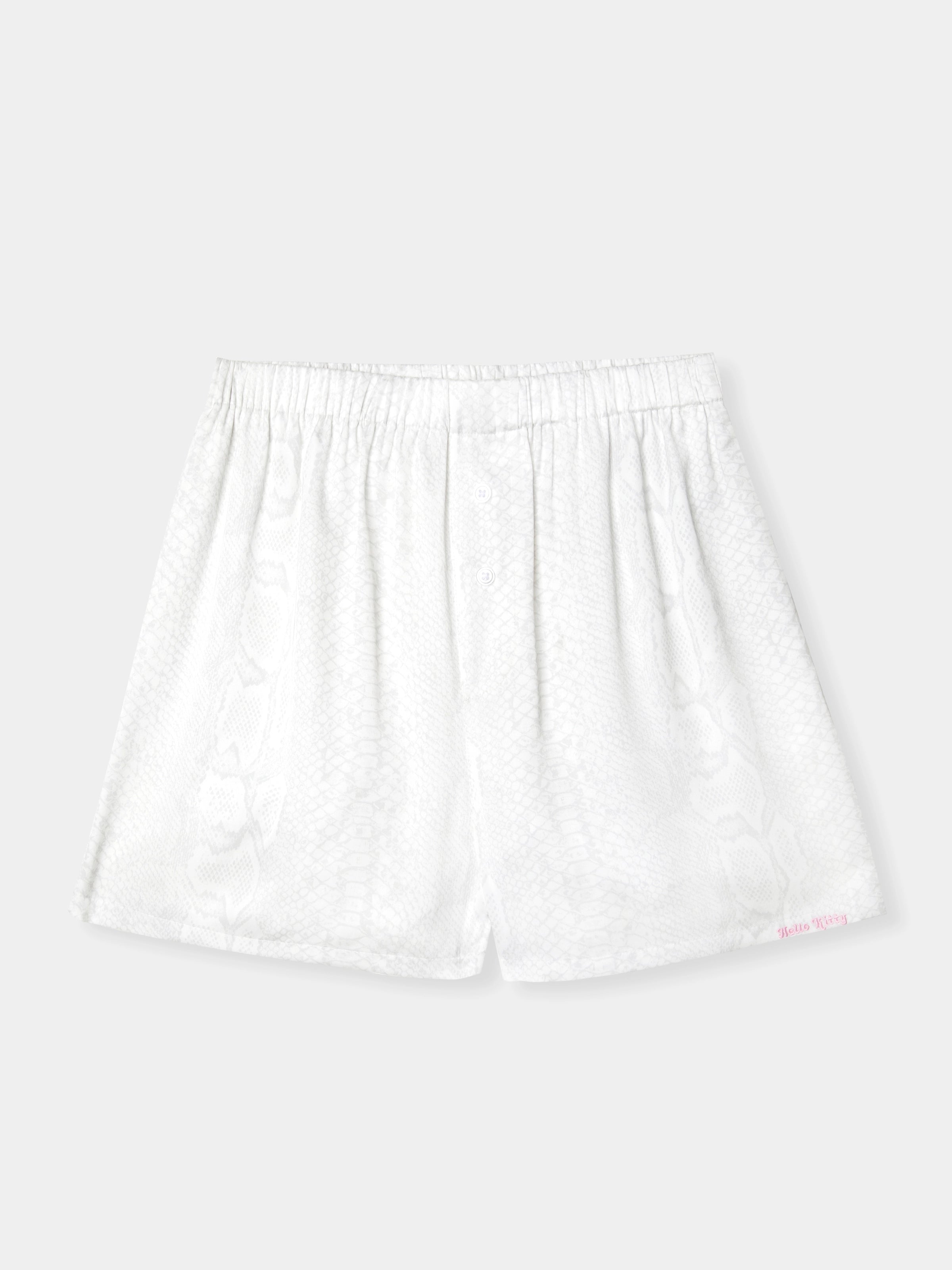 "Hello Kitty" Satin Short Sleeve Loungewear Set Snake Print