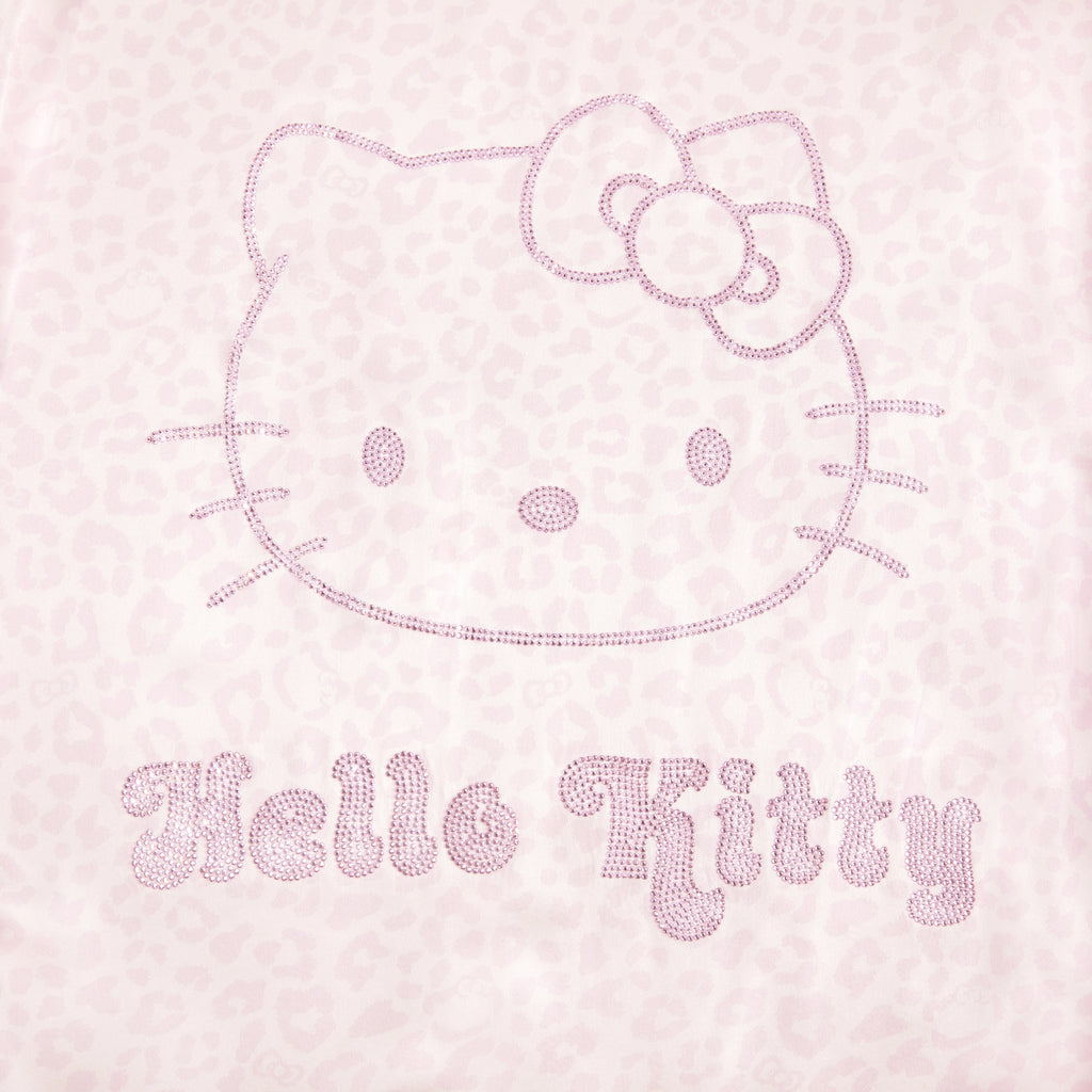 "Hello Kitty" Premium Heavy Mulberry Silk Robe – Pink Leopard