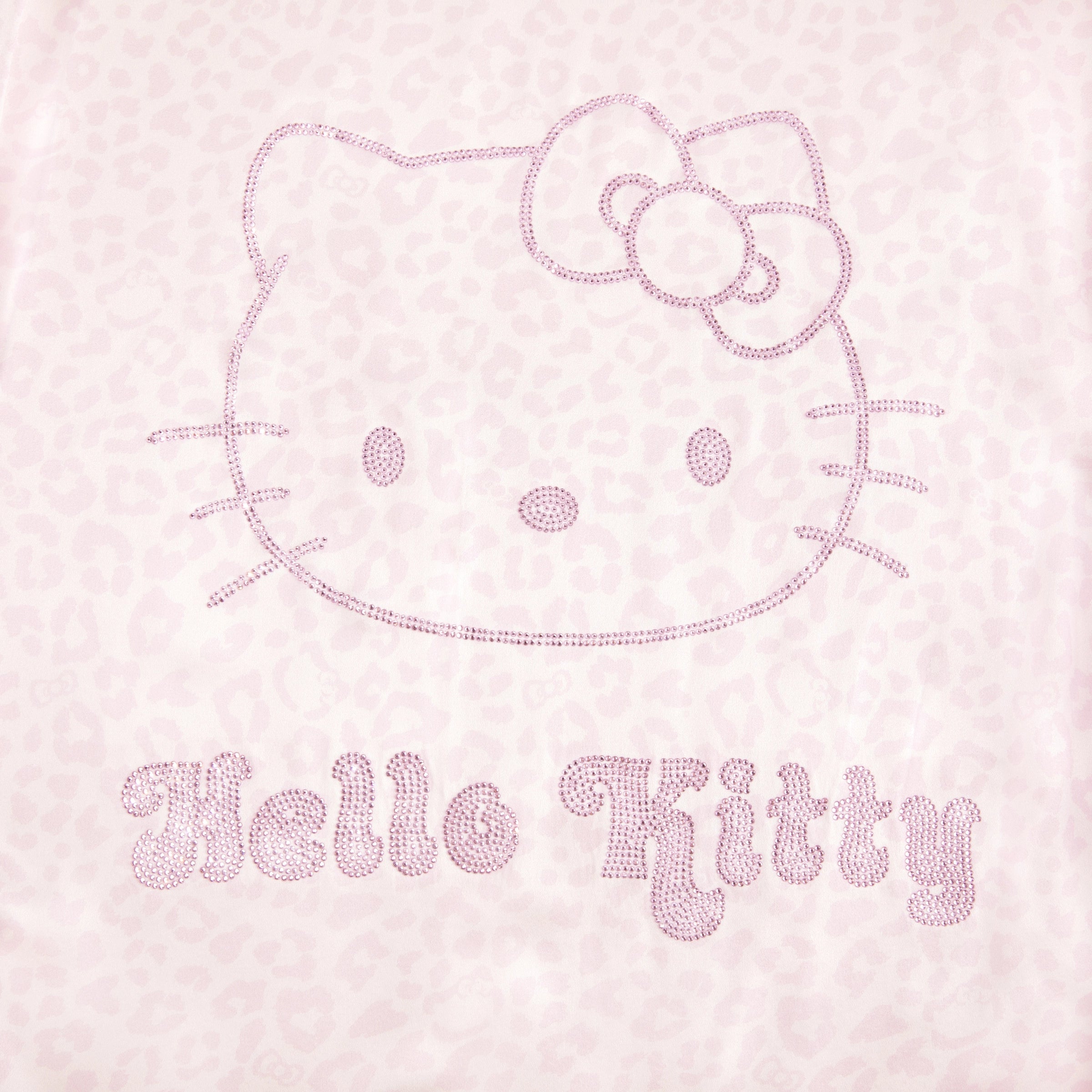 "Hello Kitty" Premium Heavy Mulberry Silk Robe – Pink Leopard