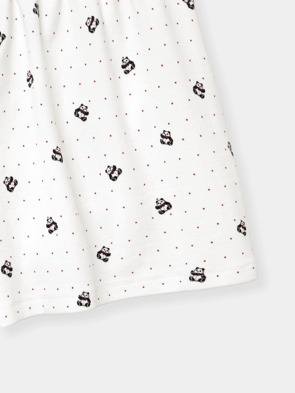 "Hello Kitty" Jersey Rib Jacquard Spaghetti Strap Top & Shorts Pajama Set – White Polka Dot