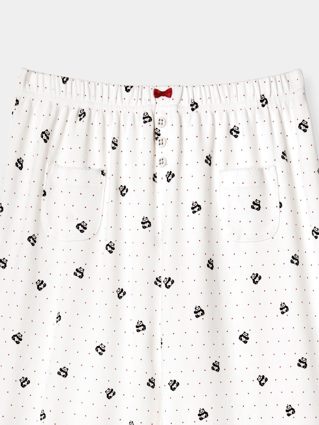 "Hello Kitty" Jersey Rib Jacquard Spaghetti Strap Top & Pants Pajama Set – White Polka Dot