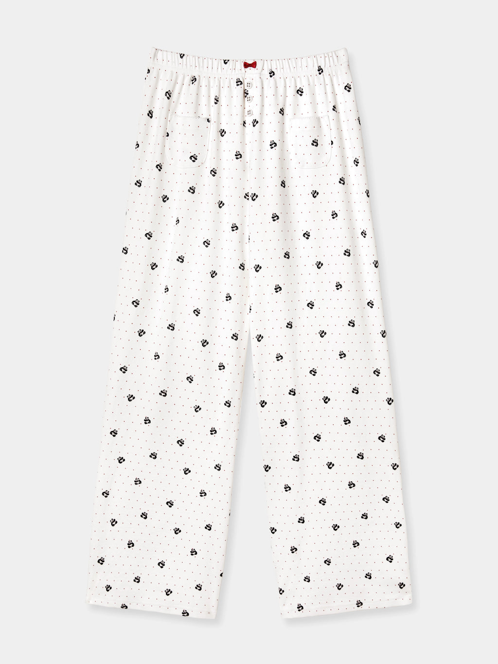 "Hello Kitty" Jersey Rib Jacquard Spaghetti Strap Top & Pants Pajama Set – White Polka Dot