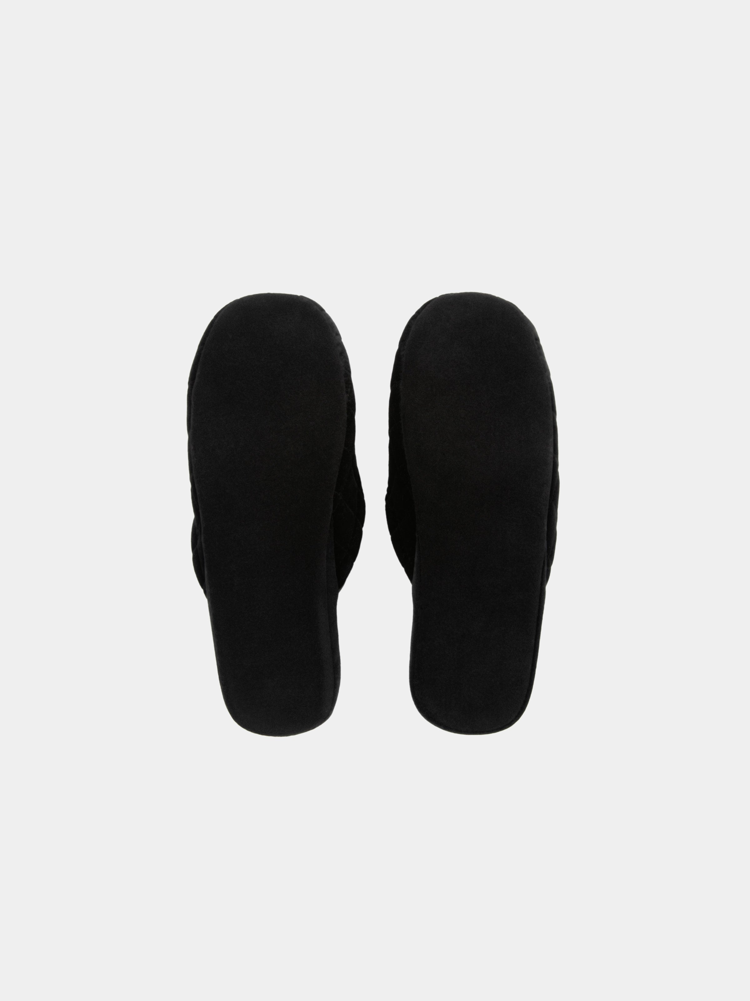 "Hello Kitty" Velvet Embroidery Slippers – Classic Black