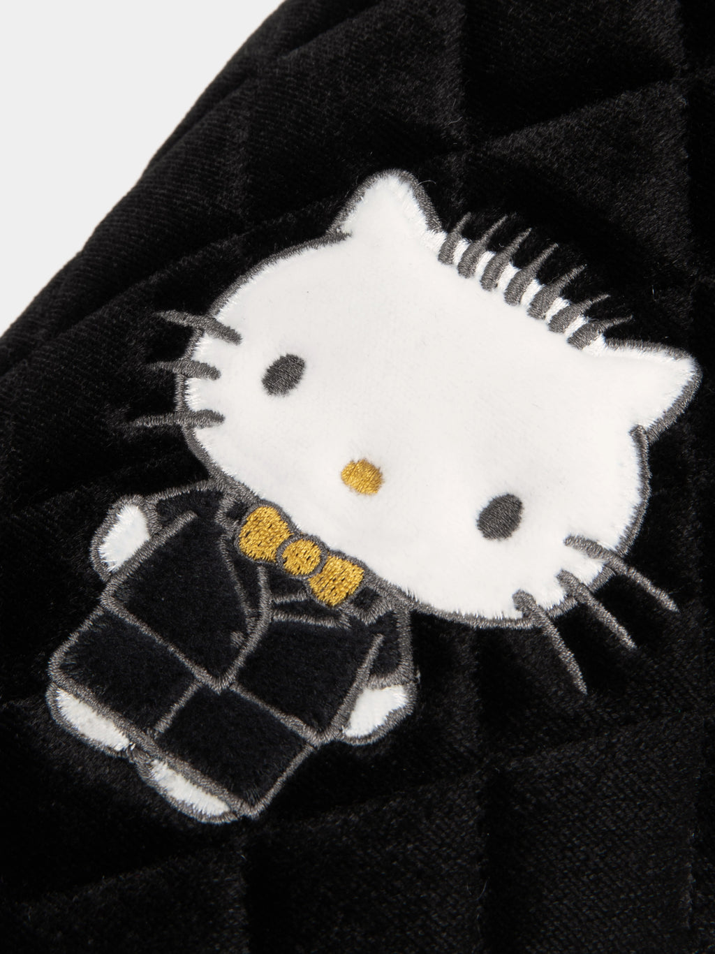 "Dear Daniel" Velvet Embroidery Slippers – Classic Black