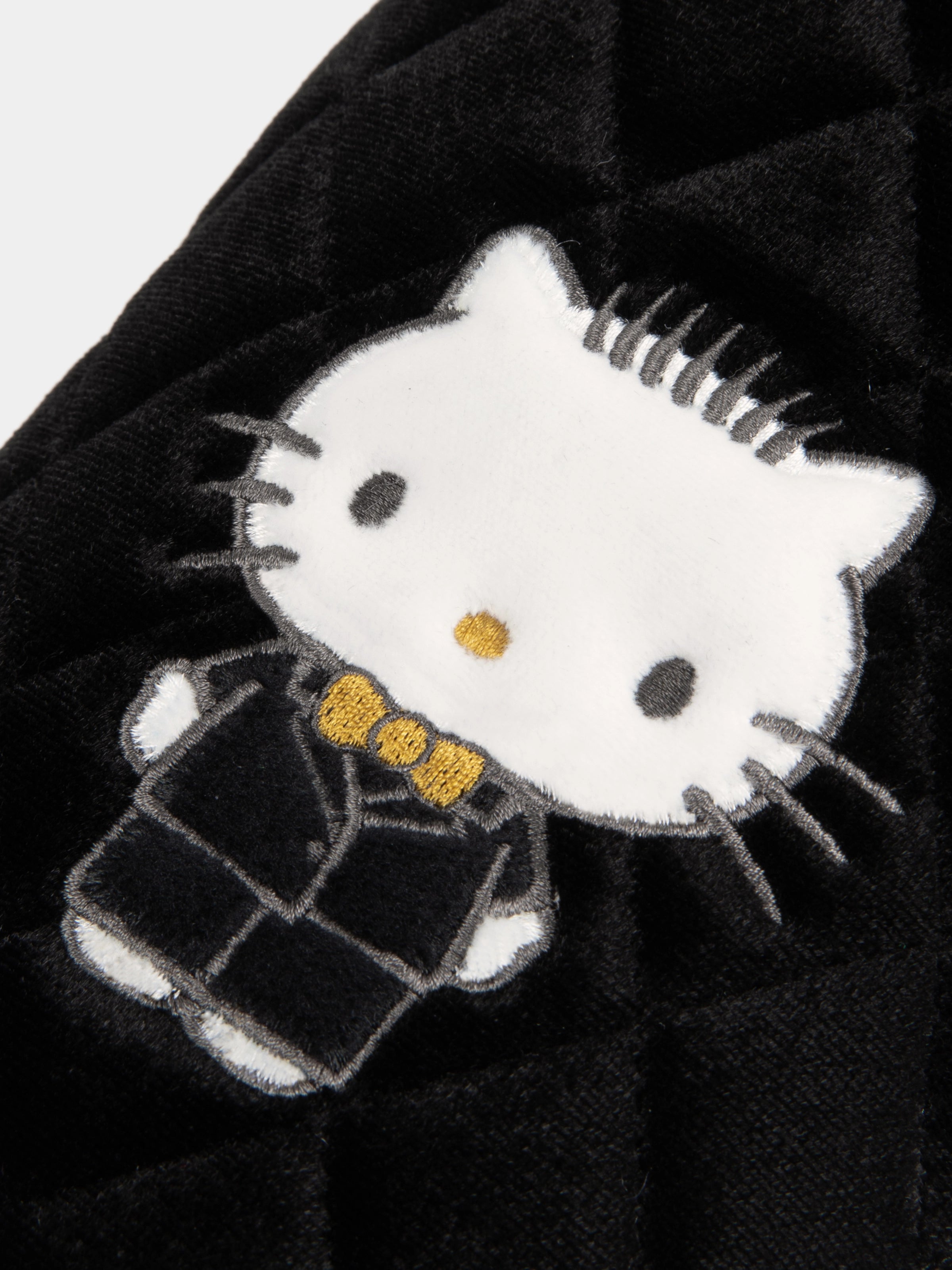 “Dear Daniel” Velvet Embroidery Slippers Classic Black