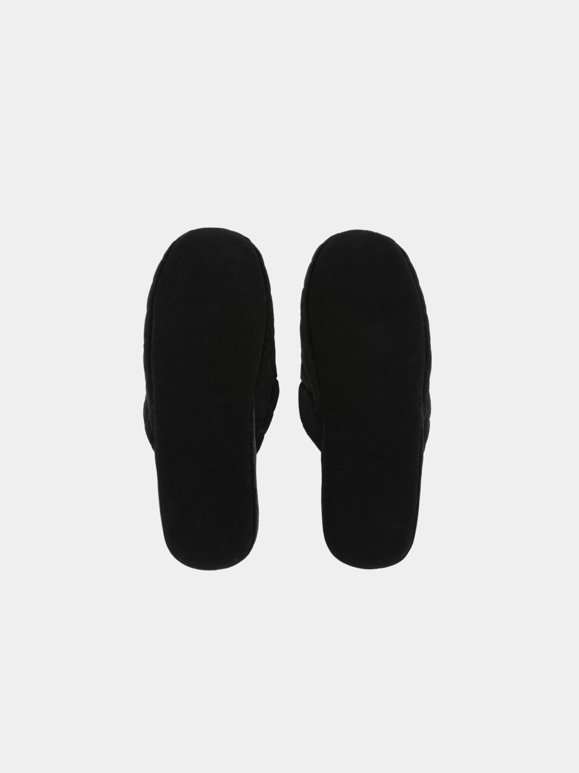“Dear Daniel” Velvet Embroidery Slippers Classic Black