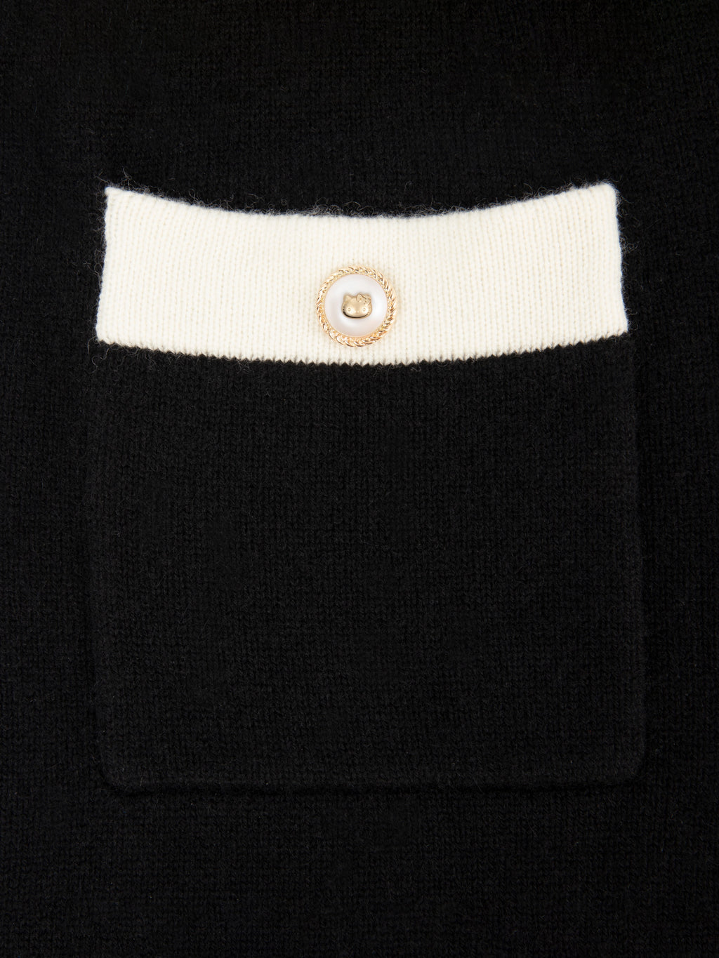 "Hello Kitty" Wool Cashmere Blend Shorts – Black & White