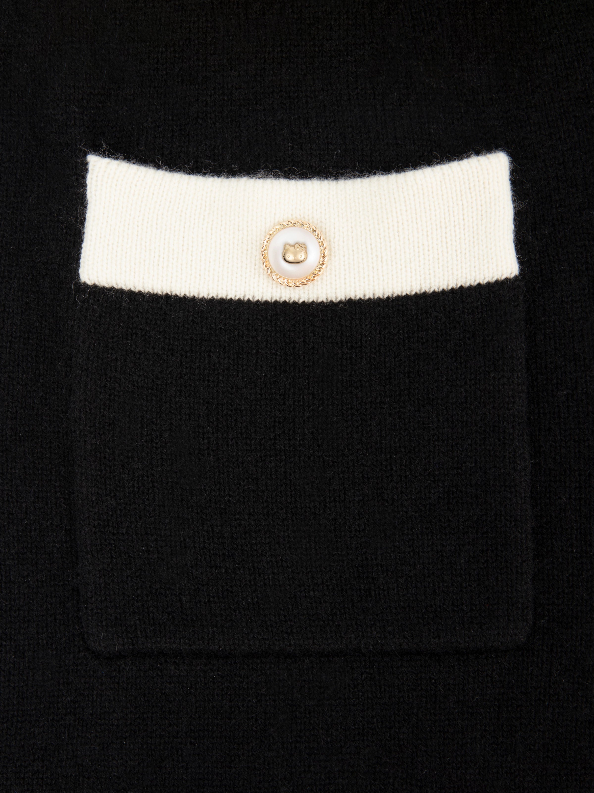 "Hello Kitty" Wool Cashmere Blend Shorts – Black & White