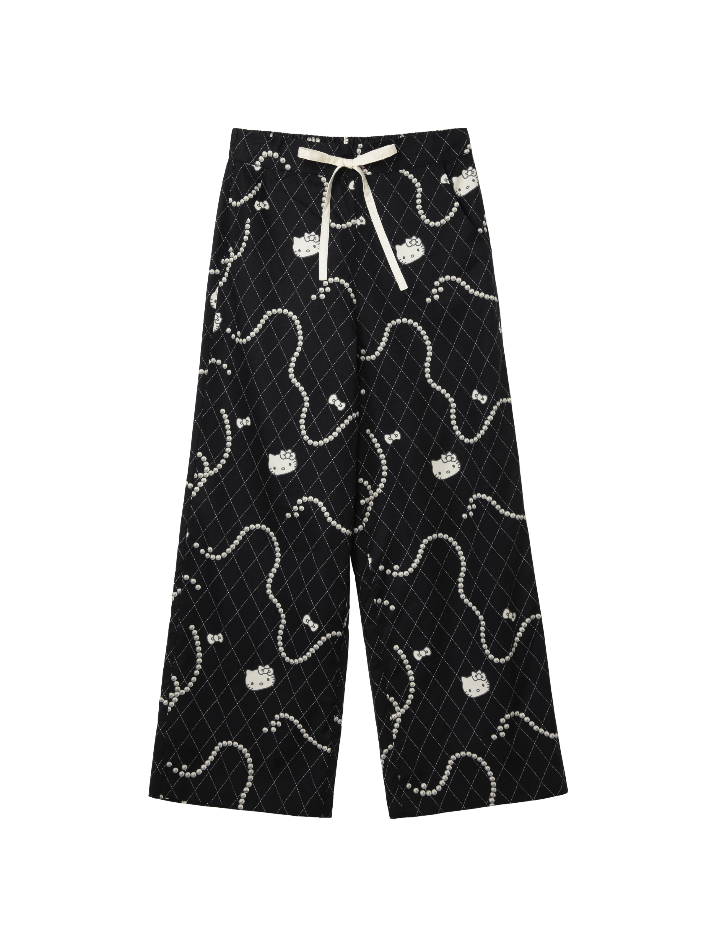 "Hello Kitty" Tencel Cotton Blend Loungewear Set – Pearl Necklace