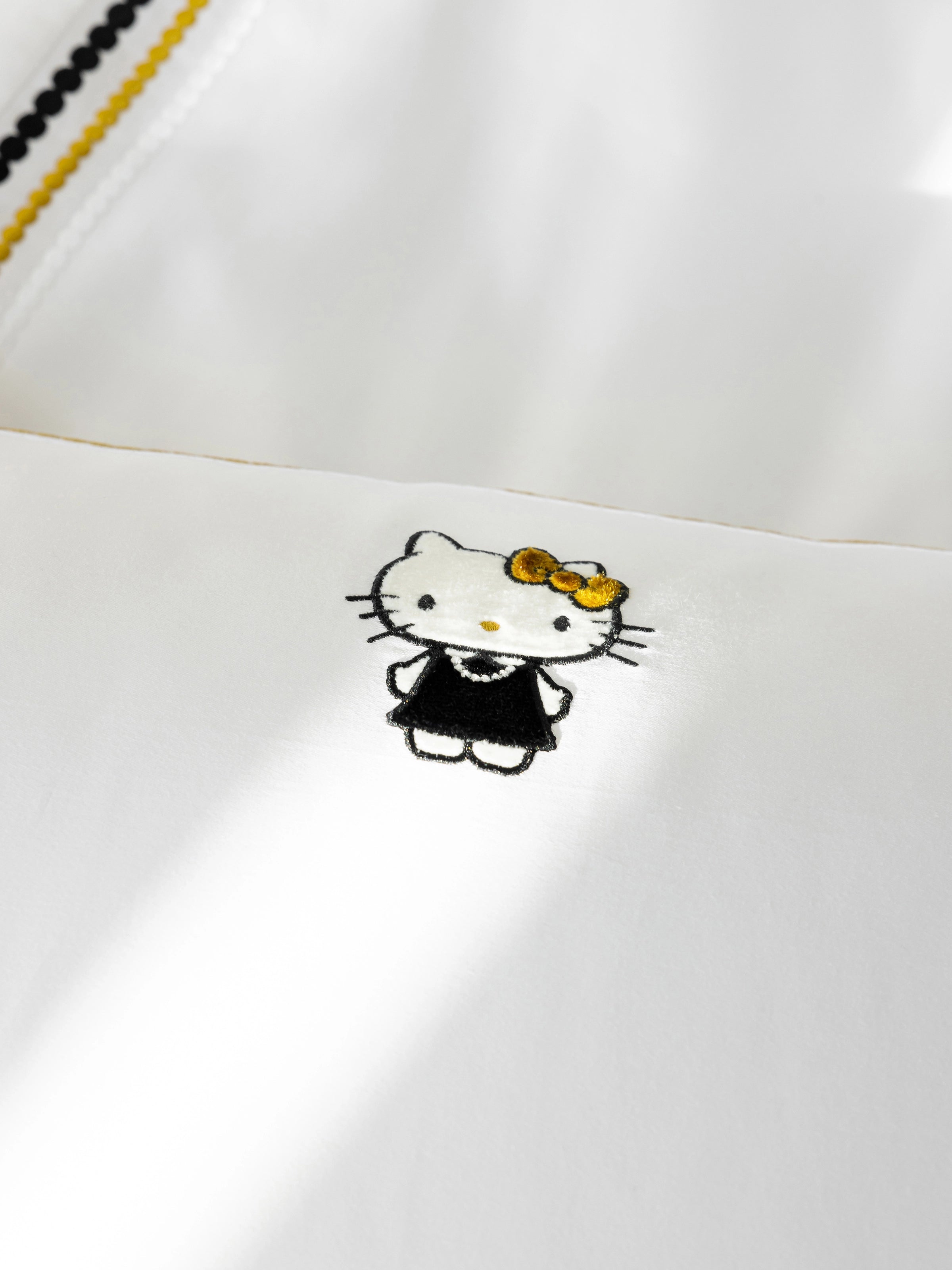 "Hello Kitty" 140S cotton sateen deluxe bedding Set Pearl White