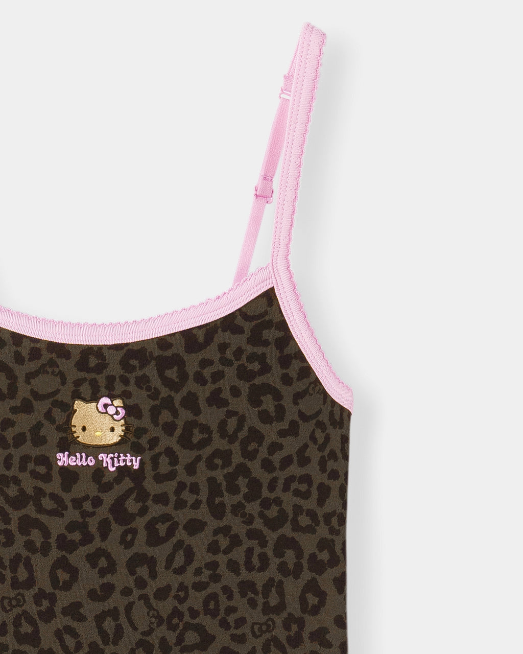 "Hello Kitty" Jersey Rib Jacquard Spaghetti Strap Nightgown – Choco