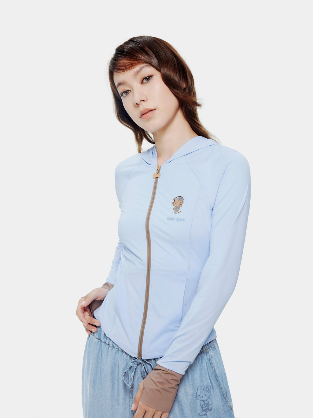 เสื้อแจ็กเก็ตกันแดดสำหรับกลางแจ้ง "Hello Kitty" – สีน้ำเงินวินเทจ