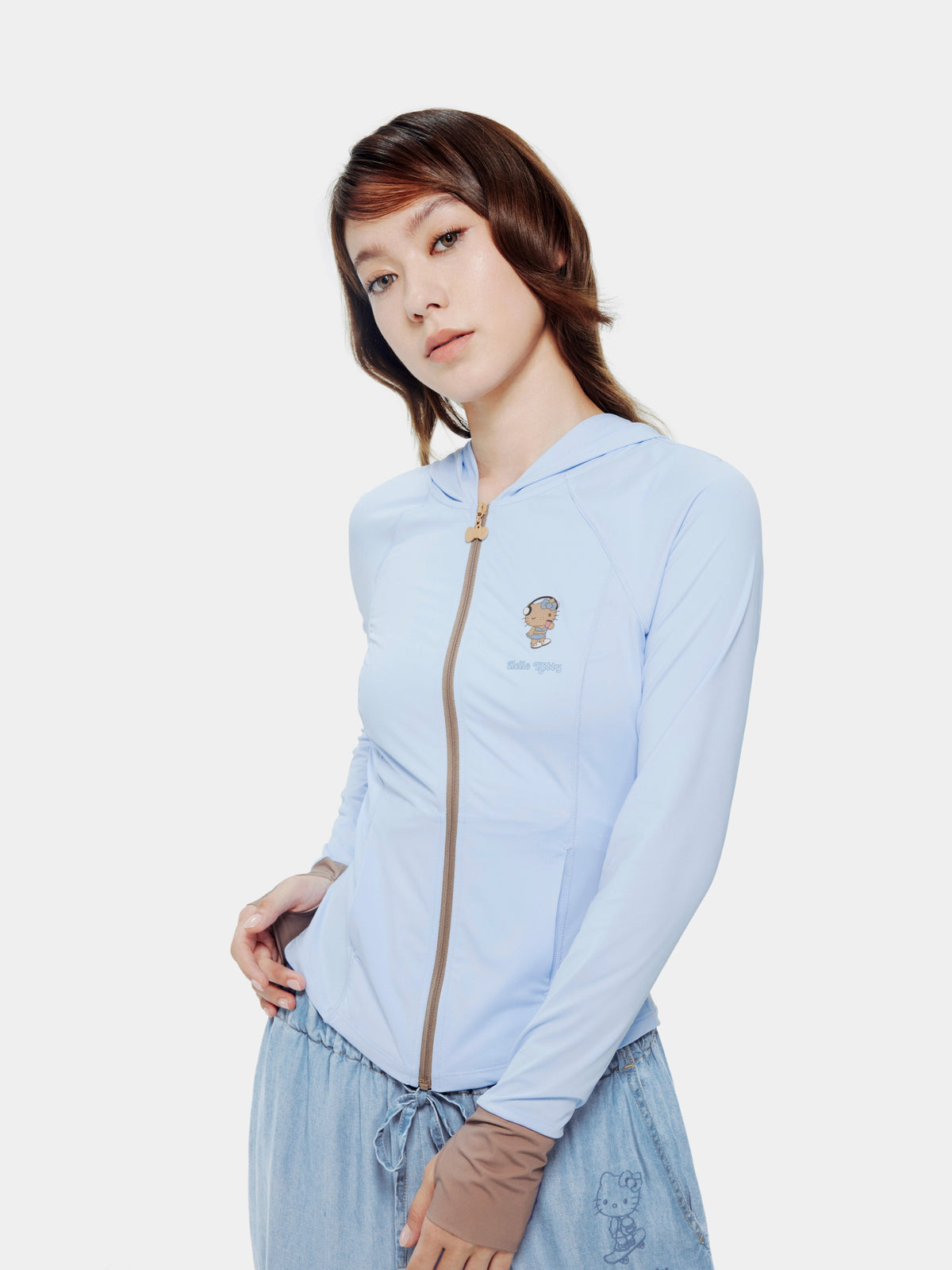 เสื้อแจ็กเก็ตกันแดดสำหรับกลางแจ้ง "Hello Kitty" – สีน้ำเงินวินเทจ