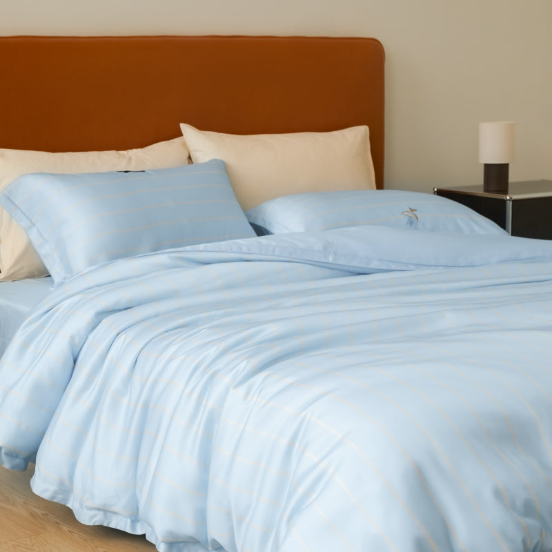 "Urban Jungle" Black Panther Tencel Bedding Set – Water Blue