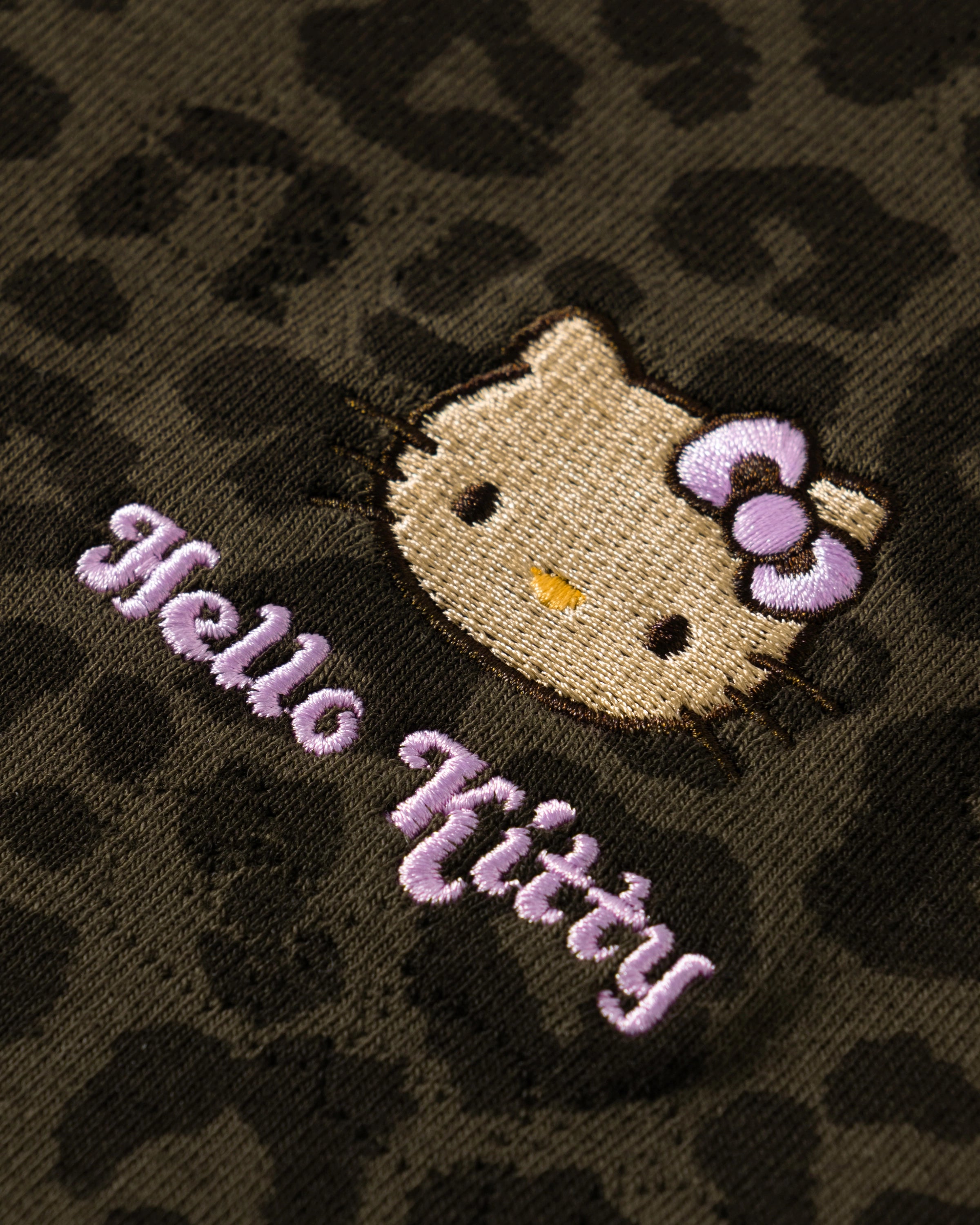 "Hello Kitty" Jersey Rib Jacquard Cardigan Choco