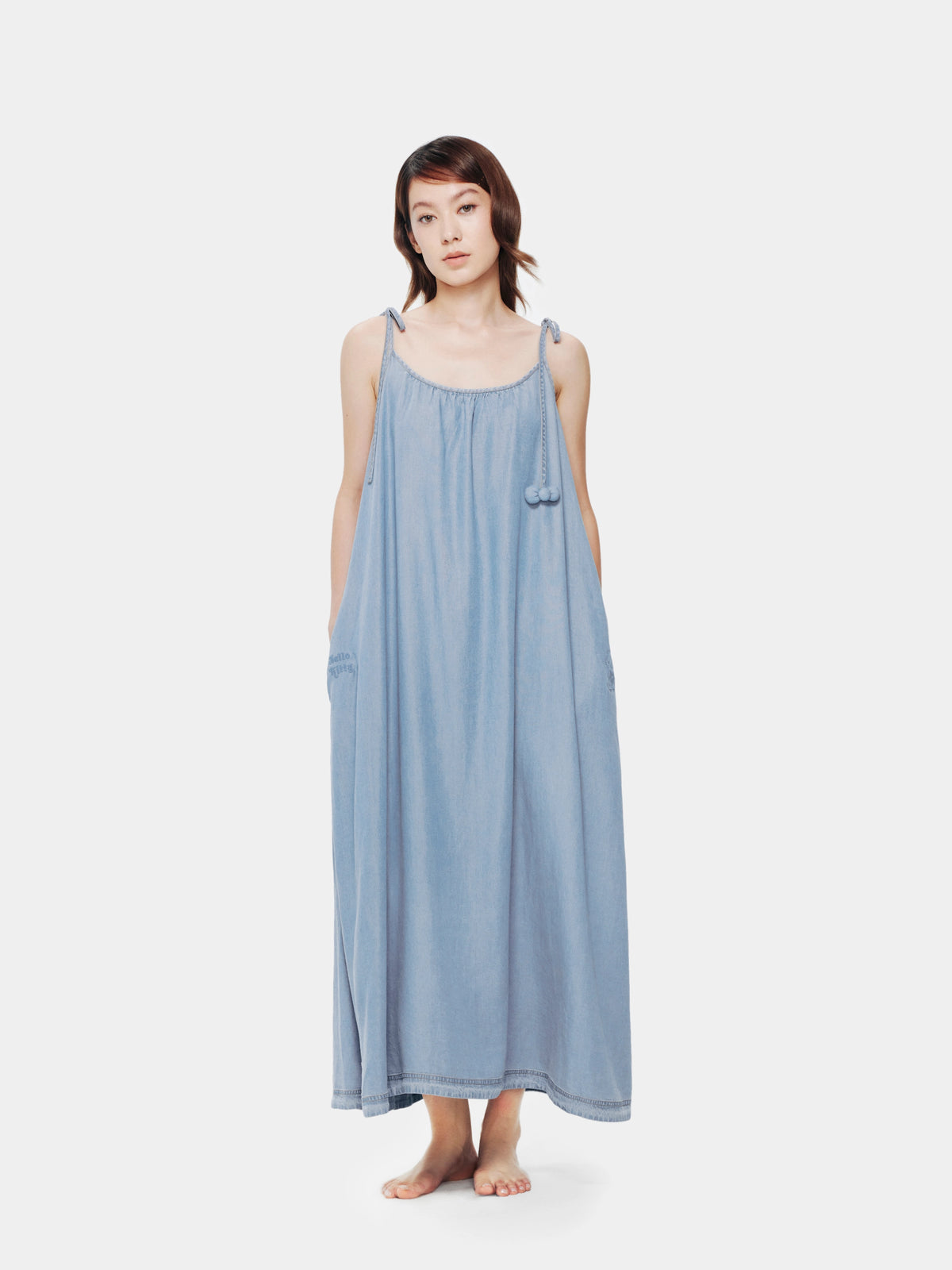 "Hello Kitty" Tencel Loungewear Nightgown – Light Wash