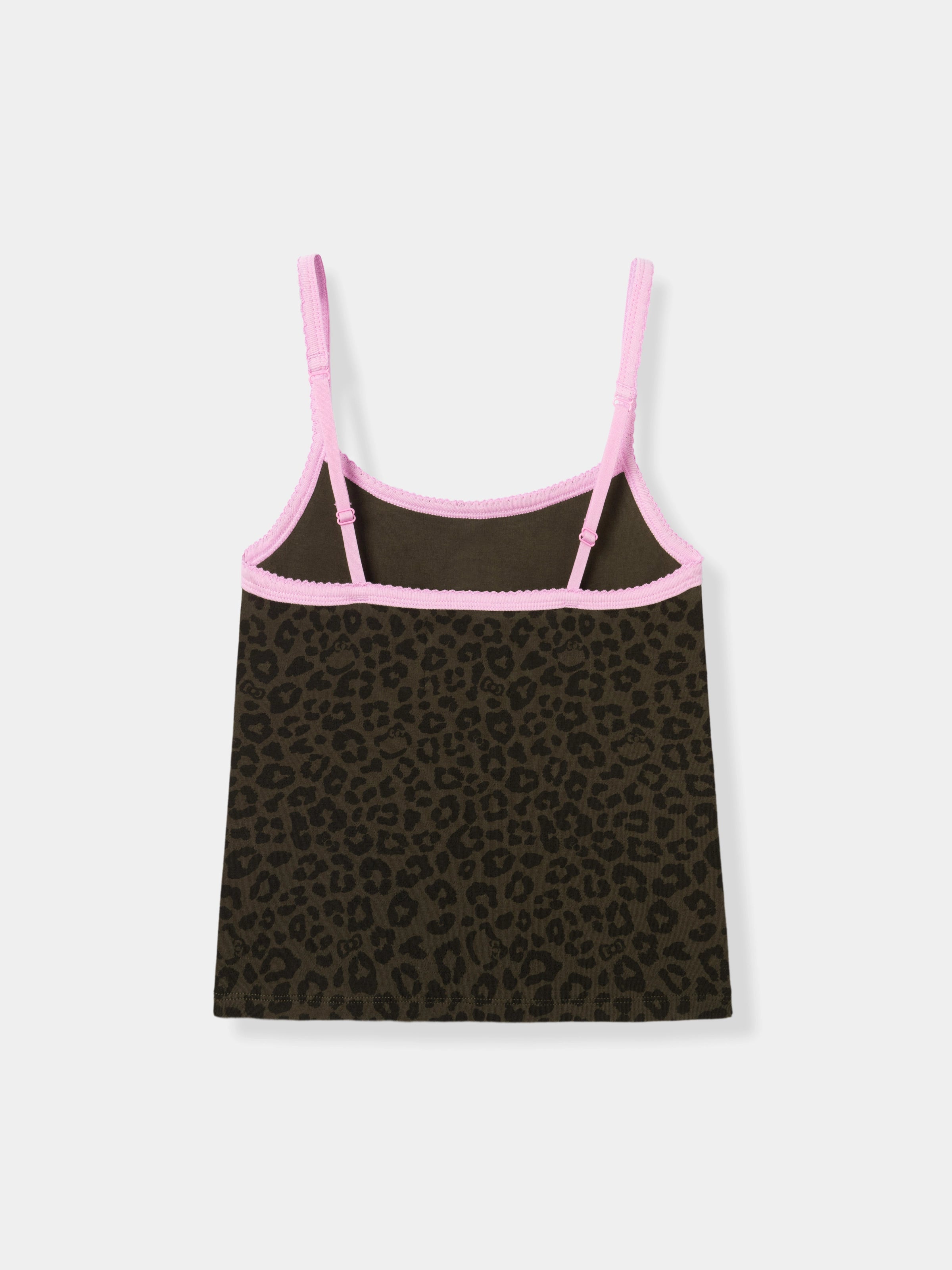 "Hello Kitty" Jersey Rib Jacquard Spaghetti Strap Top & Shorts Pajama Set – Choco