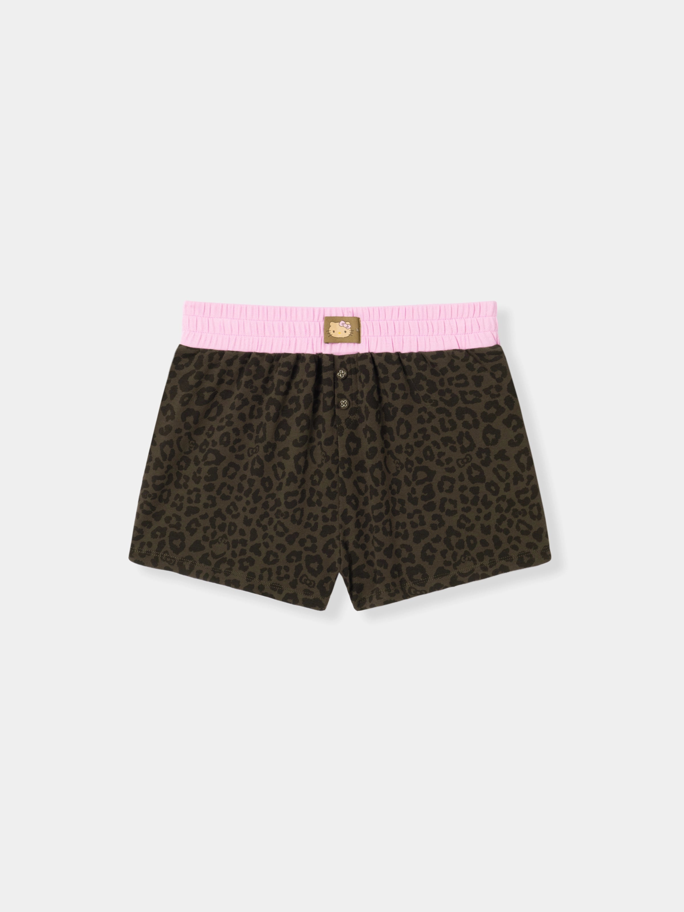 "Hello Kitty" Jersey Rib Jacquard Spaghetti Strap Top & Shorts Pajama Set – Choco