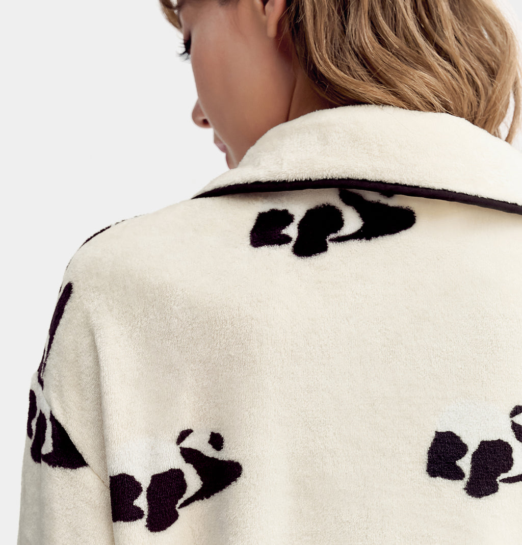“Panda PomPom” Flannel Loungewear Set