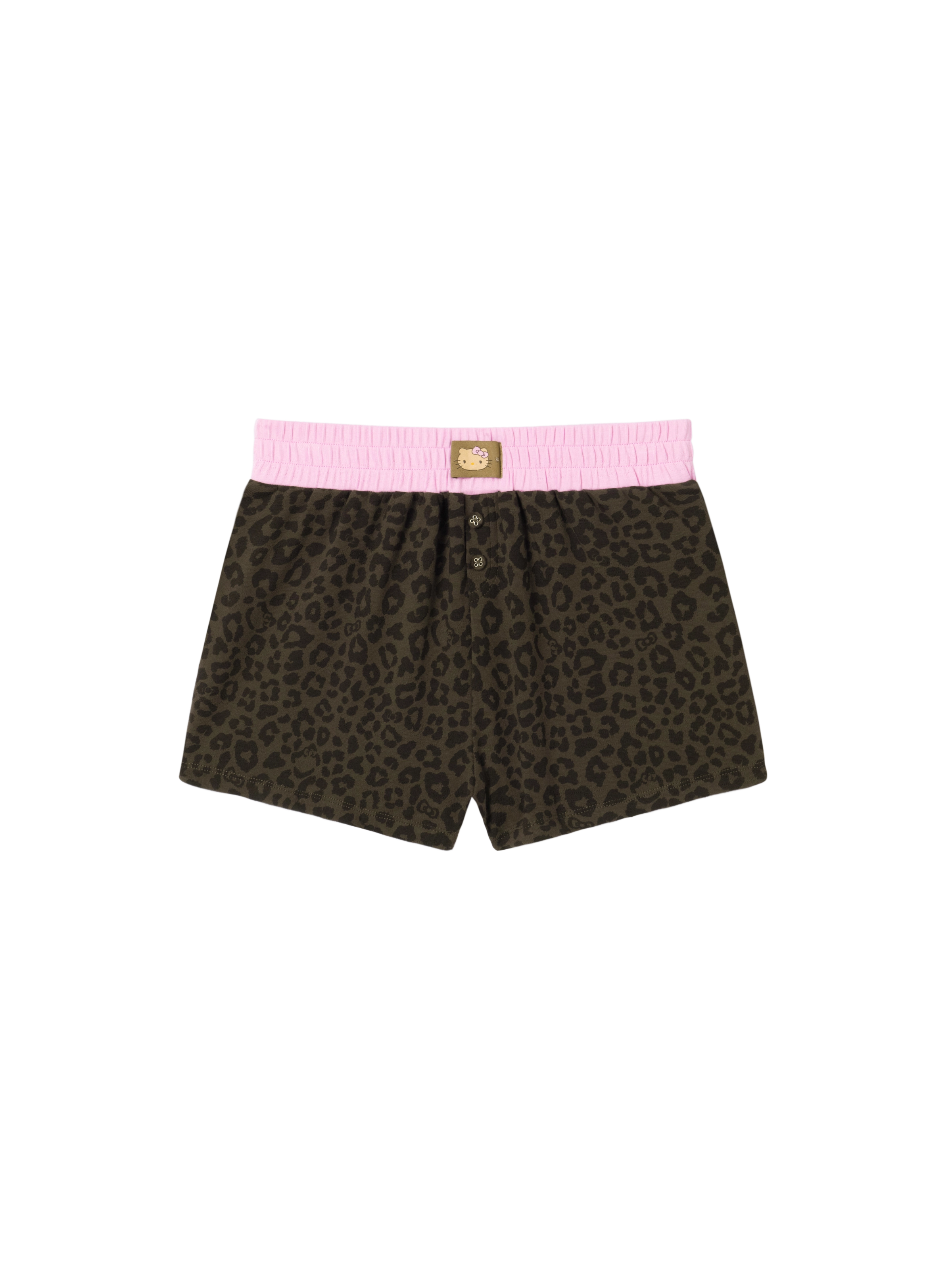 "Hello Kitty" Jersey Rib Jacquard Spaghetti Strap Top & Shorts Pajama Set – Choco