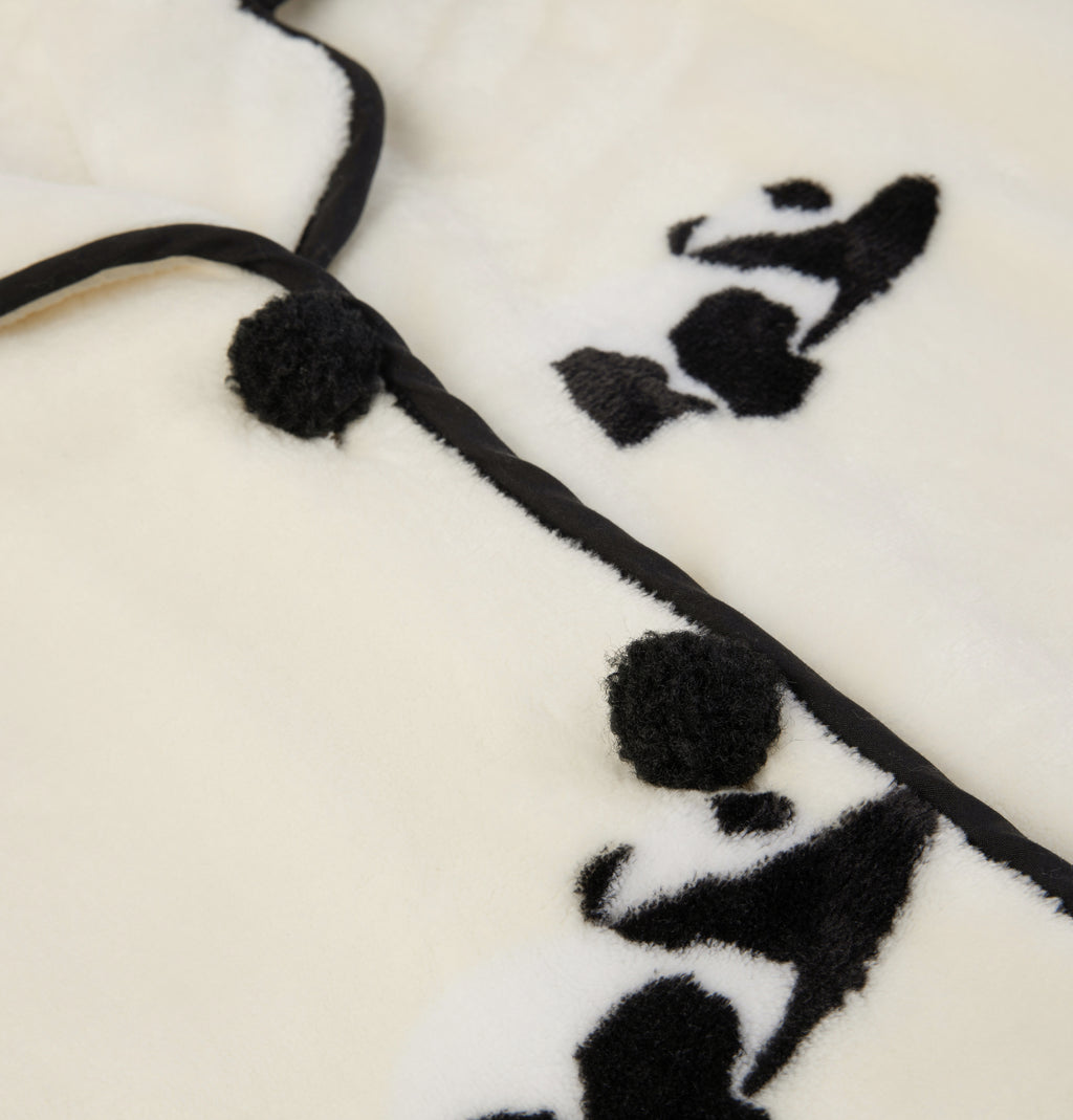 “Panda PomPom” Flannel Loungewear Set