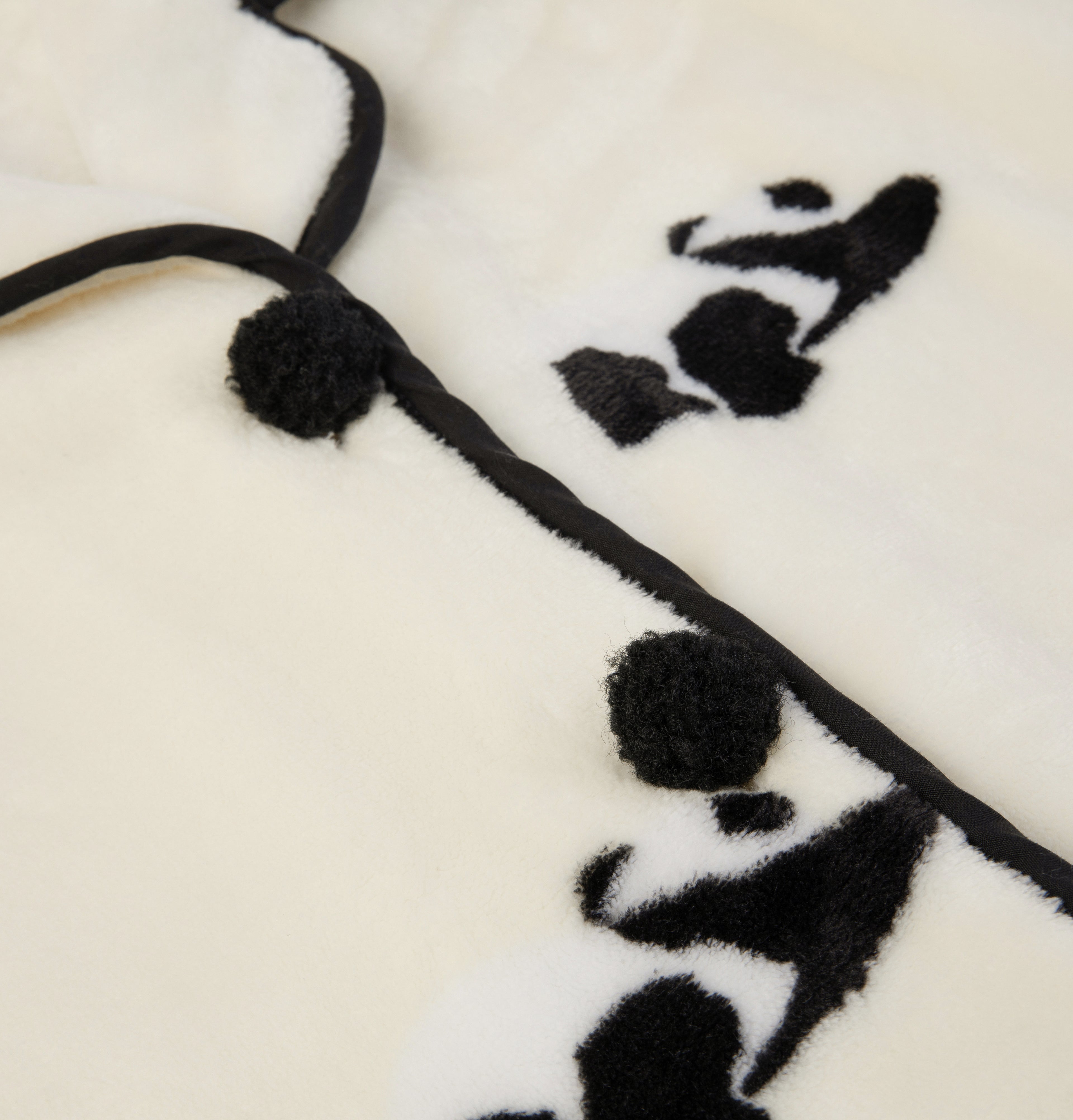 “Panda PomPom” Flannel Loungewear Set