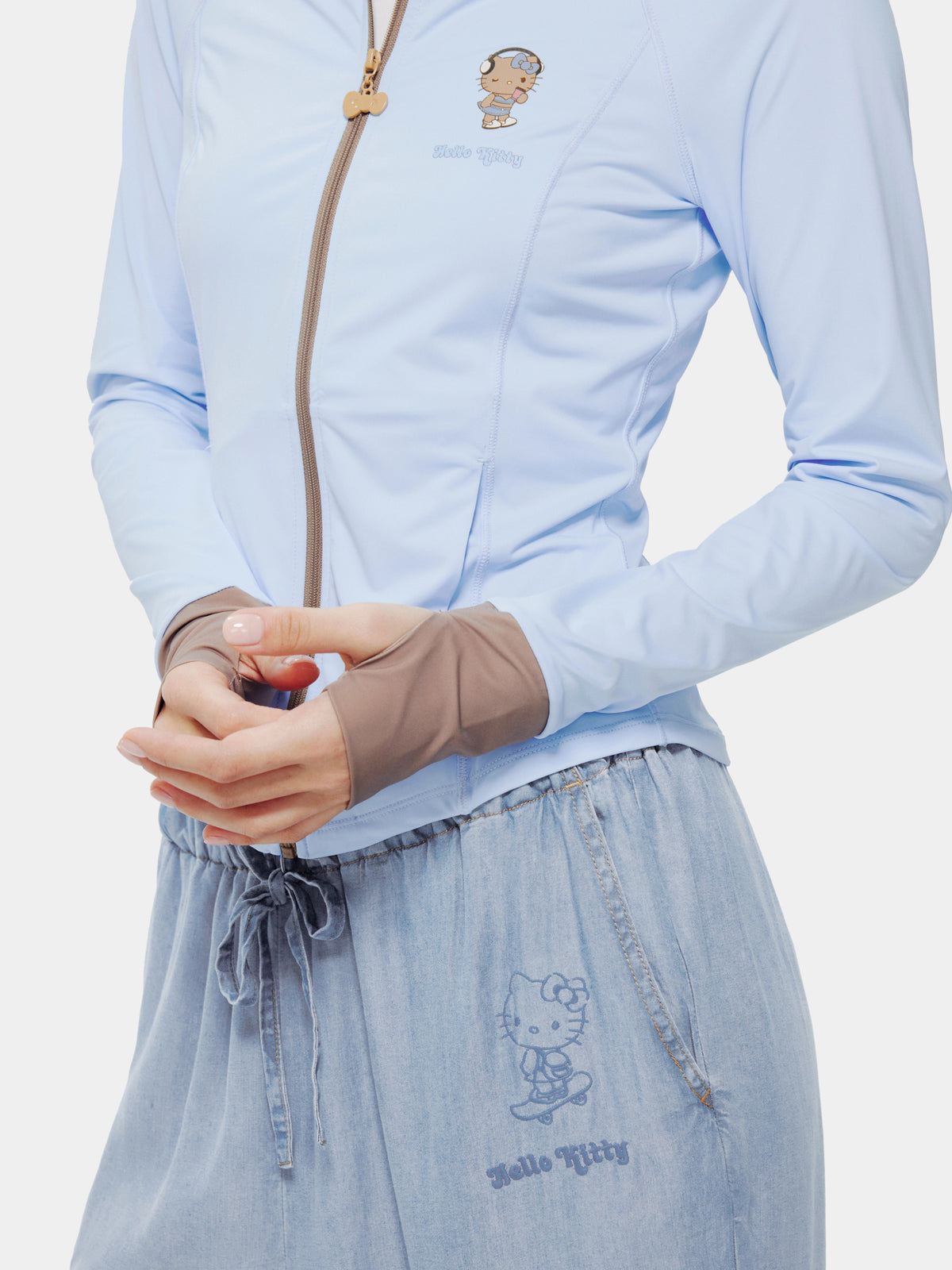 เสื้อแจ็กเก็ตกันแดดสำหรับกลางแจ้ง "Hello Kitty" – สีน้ำเงินวินเทจ