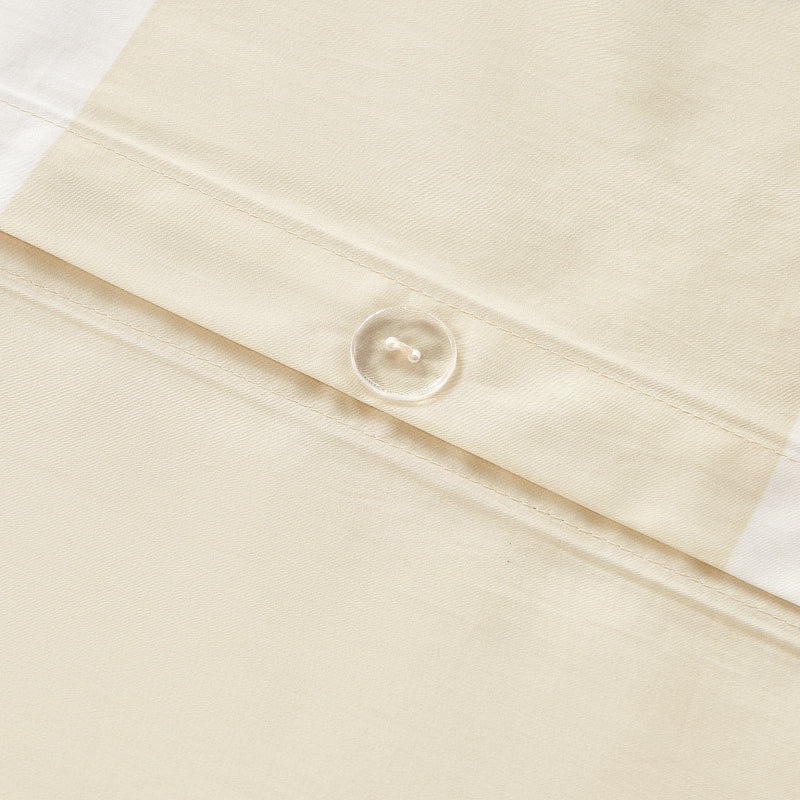 "Panda PomPom"  cotton sateen bedding set Cream White Grid