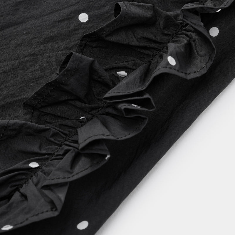"Panda PomPom" Sun-pretective Outdoor Skirt Black Polka Dot