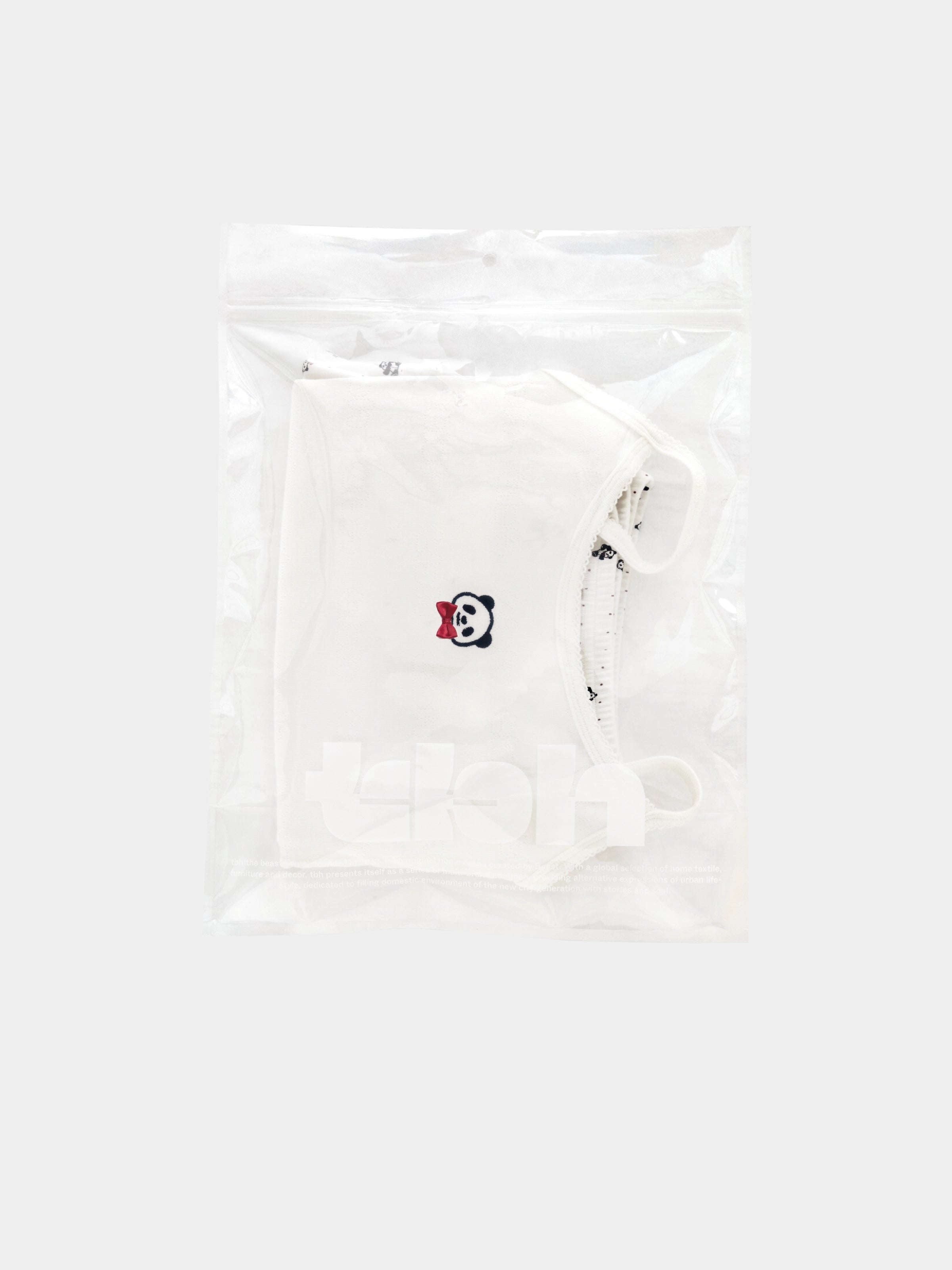 "Hello Kitty" Jersey Rib Jacquard Spaghetti Strap Top & Pants Pajama Set – White Polka Dot
