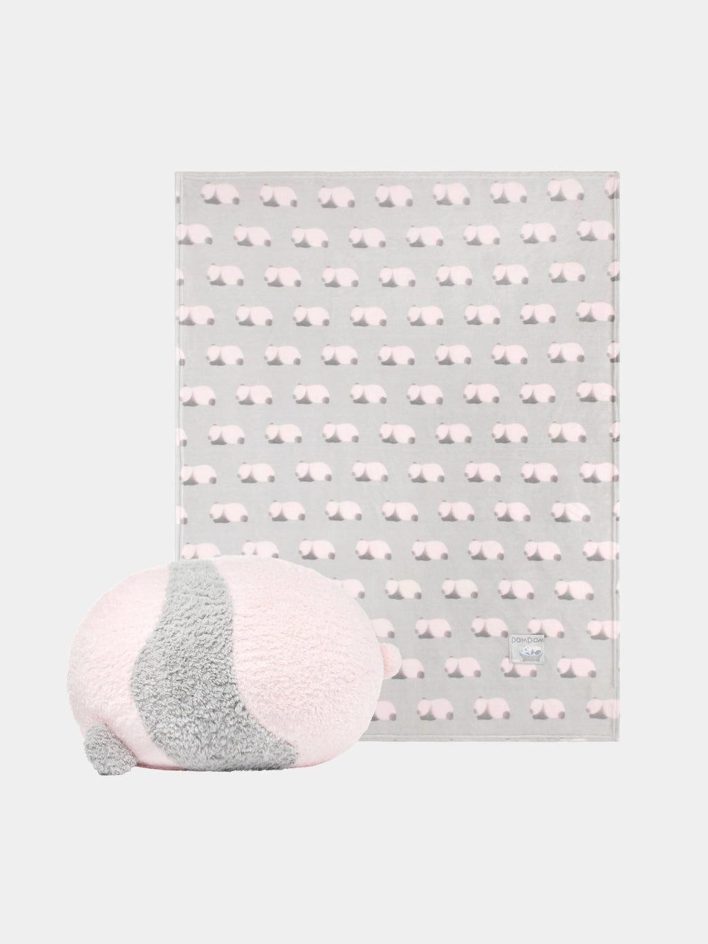 "Panda PomPom" Cushion & Flannel Throw Set – SleepyPOM